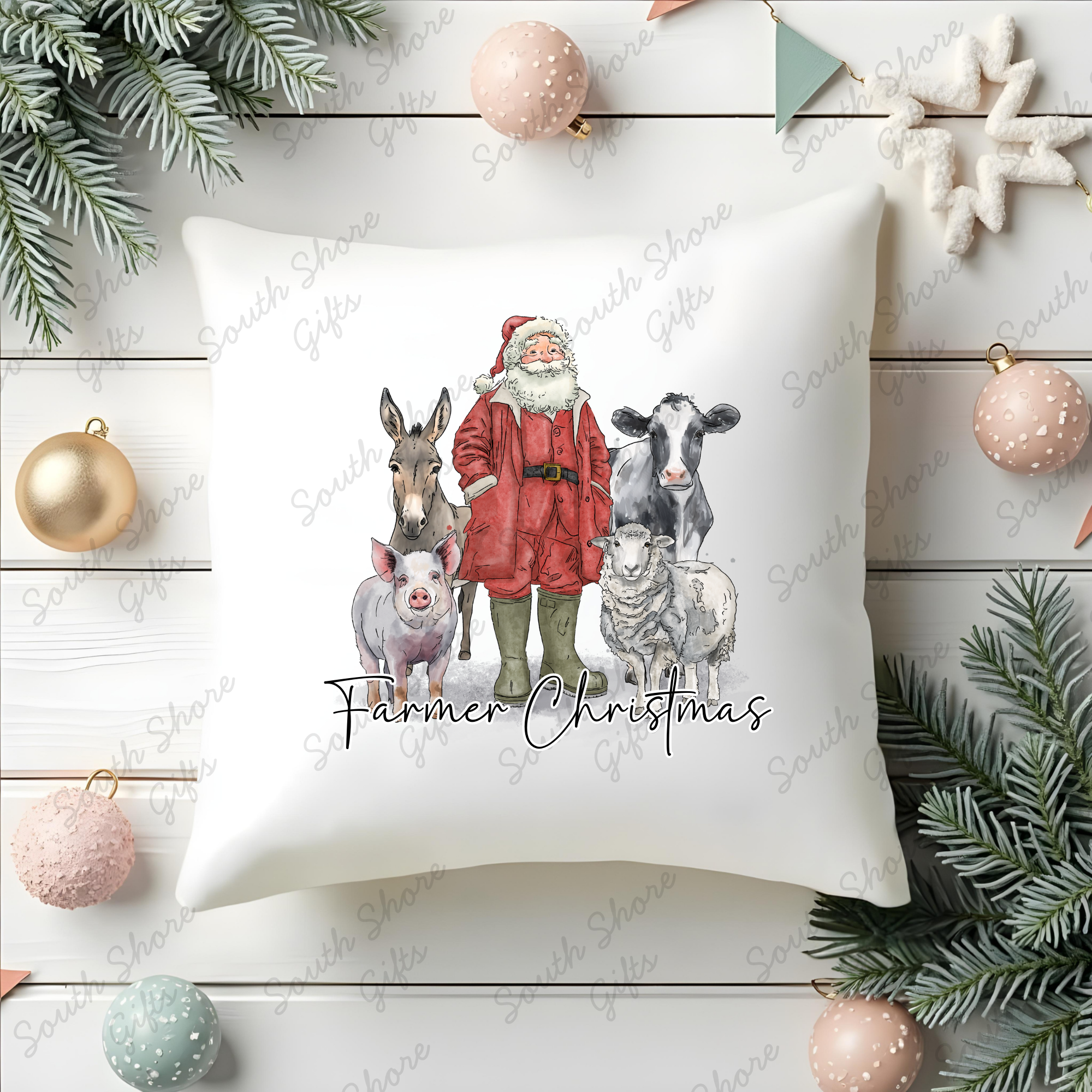 Farmer Christmas Cushion
