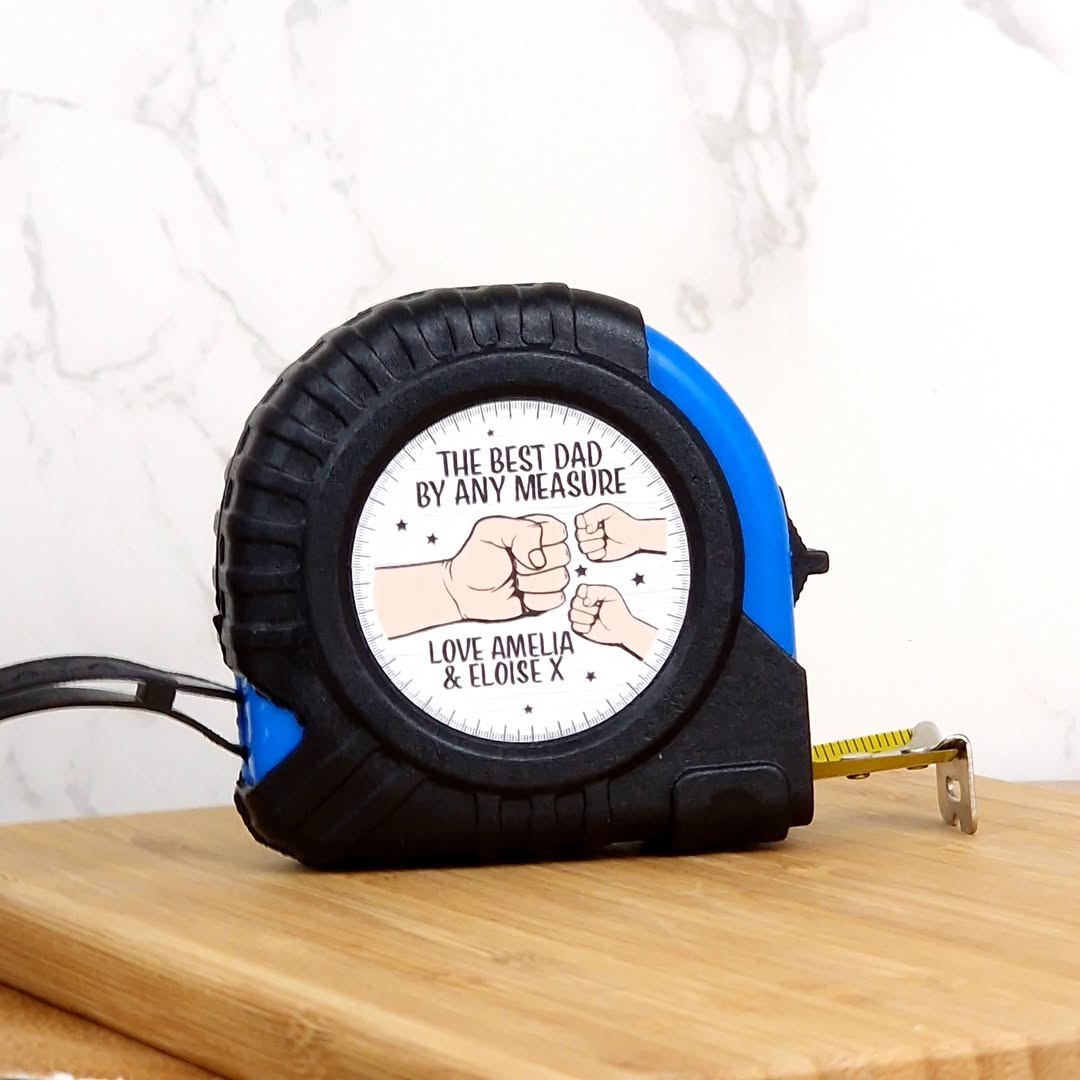 PRE ORDER - Personalised 10M Tape Measure - Fist Bump Father's Day Design