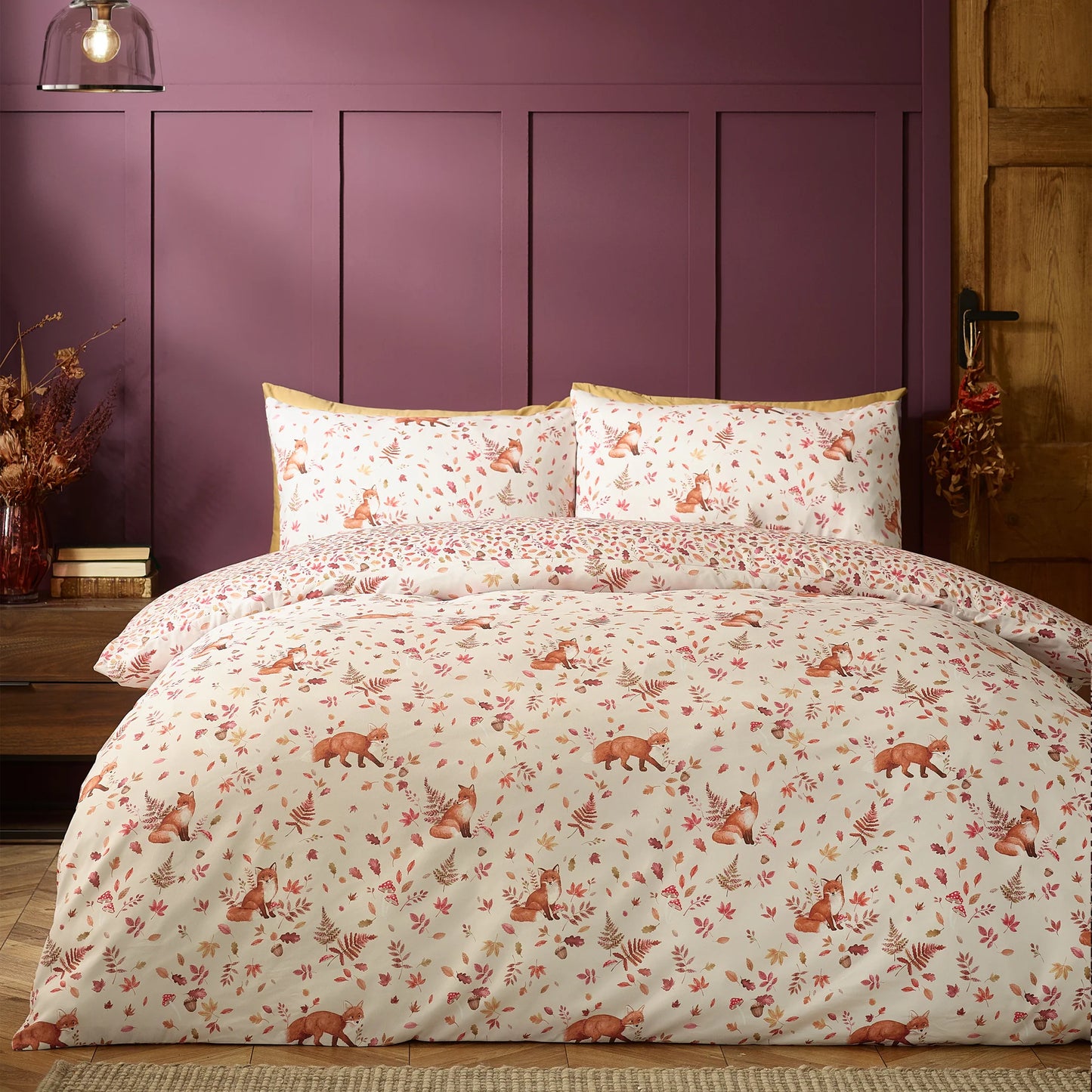 Woodland Fox So Soft Reversible Bedding Set - Natural