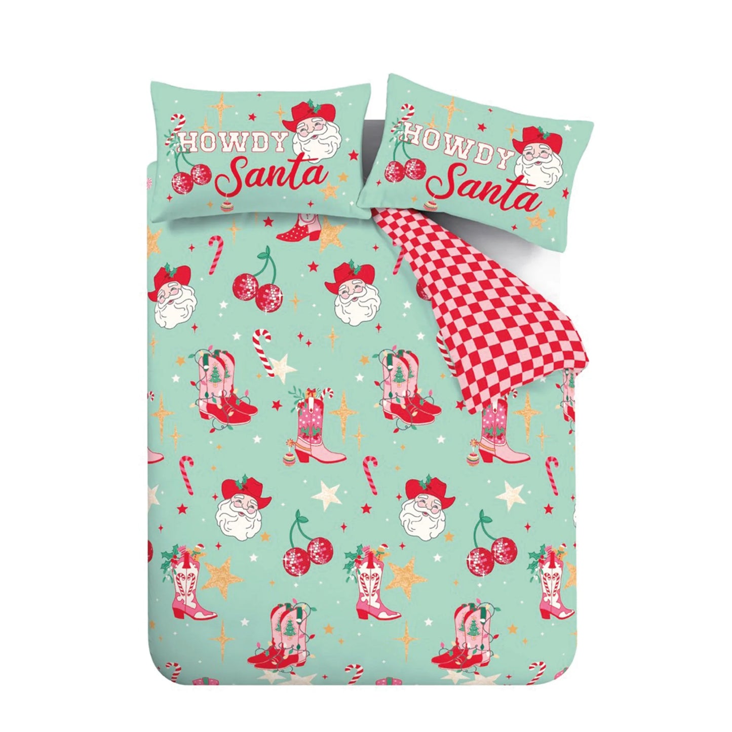 Santa's Howdy Christmas Reversible Duvet Cover Set By Catherine Lansfield