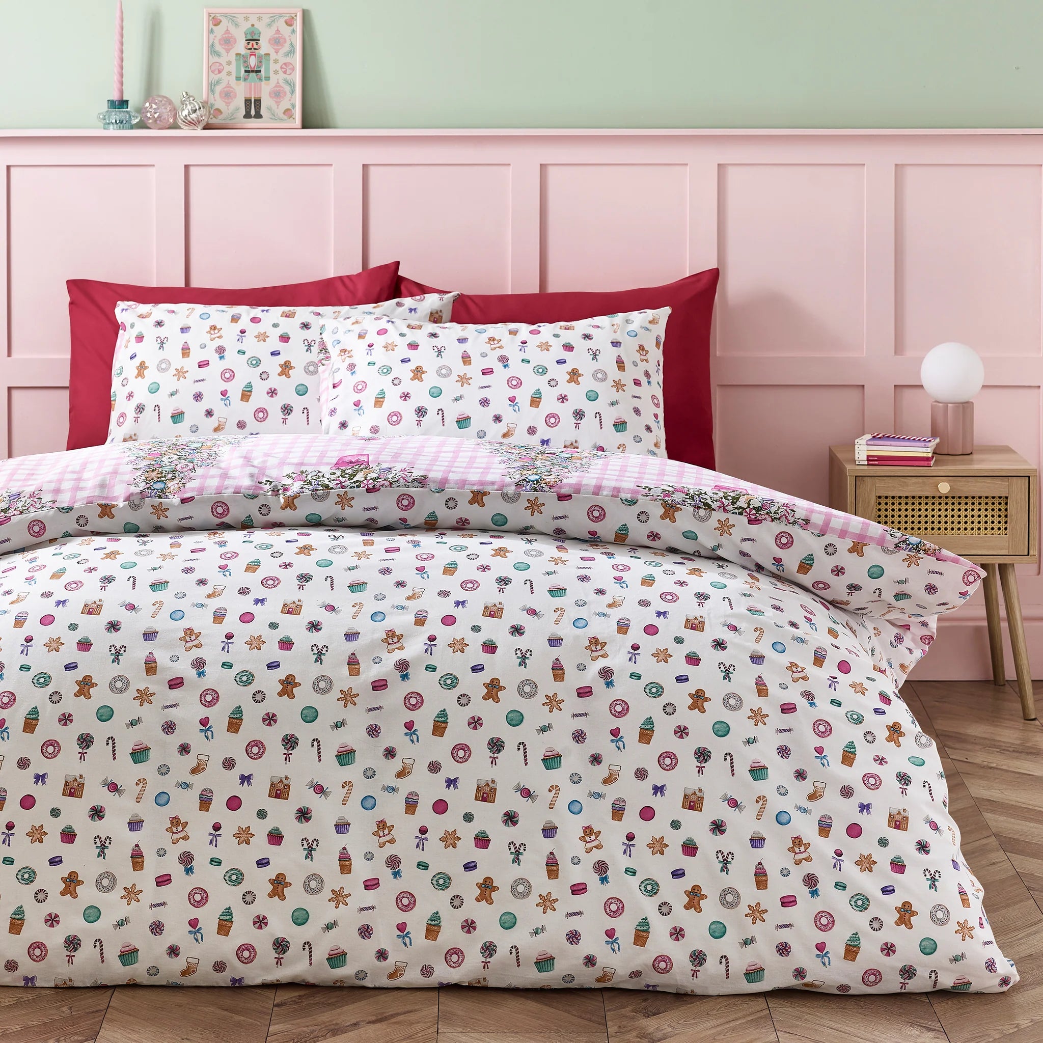 Christmas Sweets and Treats Reversible Duvet Cover Set By Catherine Lansfield