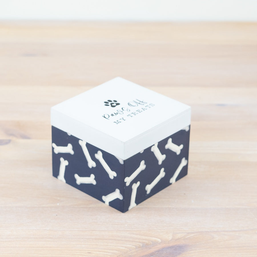 Wooden Paws Off Treats Box, 10CM