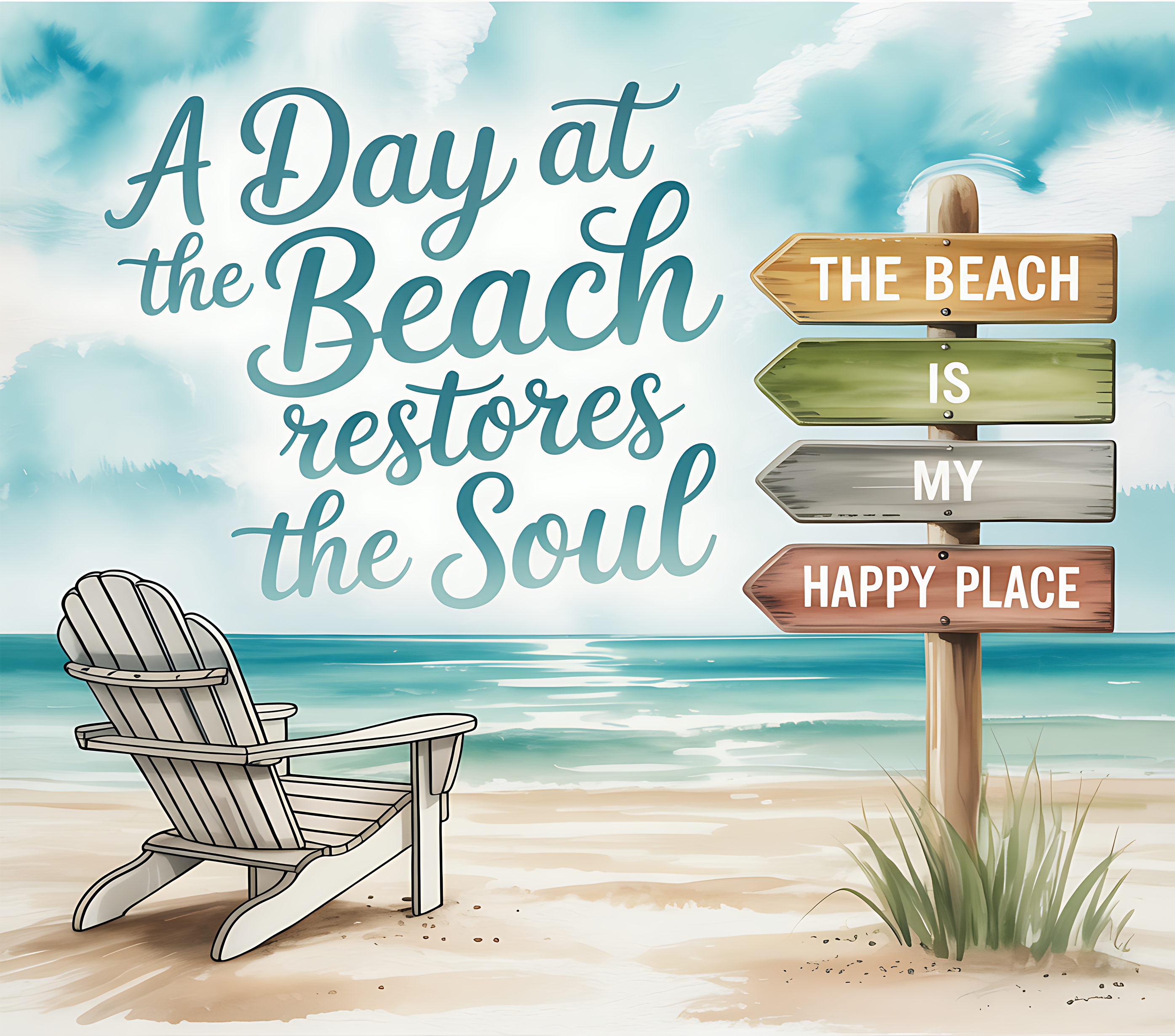 A Day At The Beach Restores The Soul 20oz Tumbler
