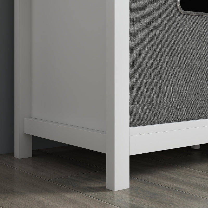 Shoe Bench with Cushioned Seat & Fabric Drawers