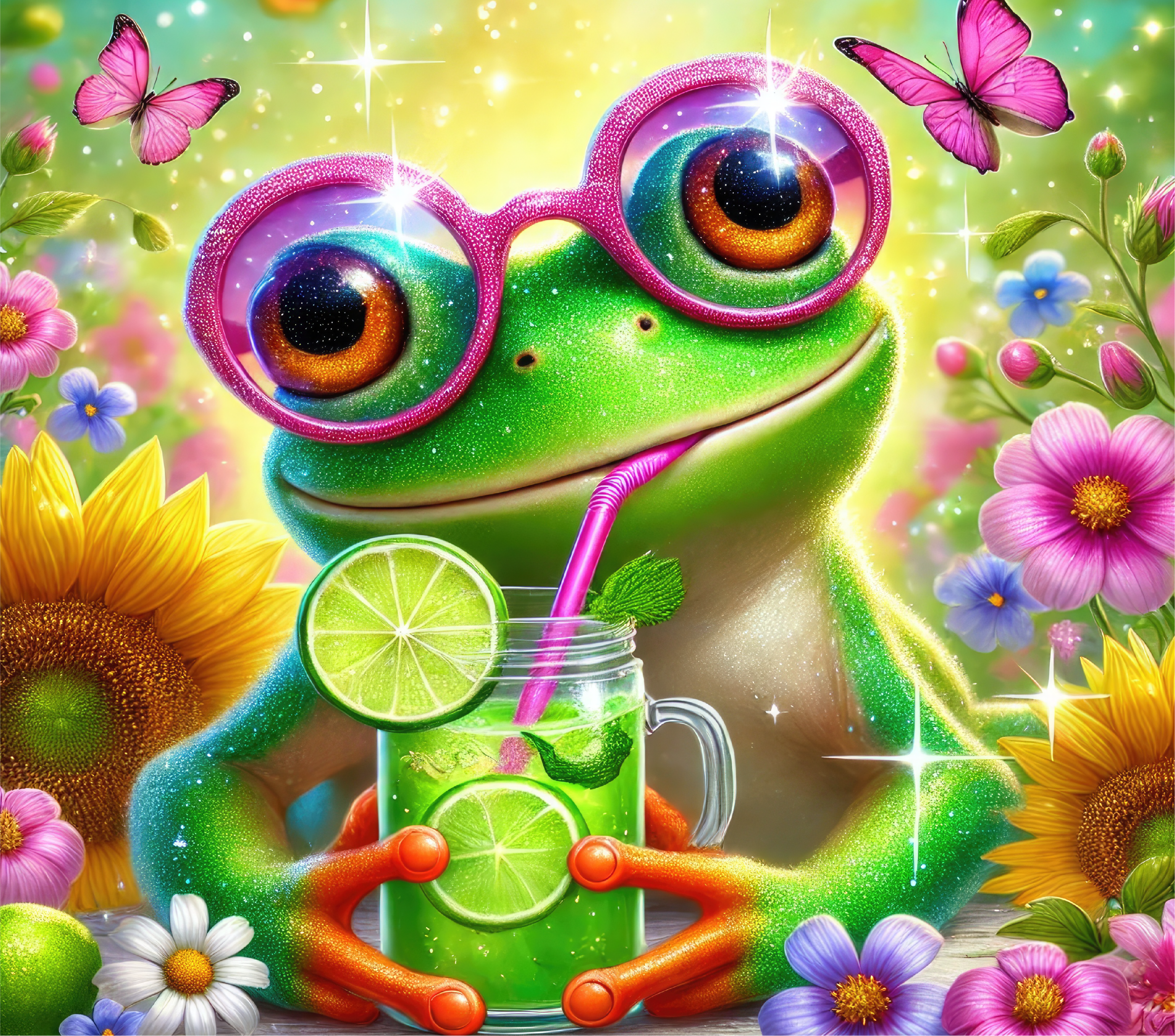 Colourful Summer Frog 20oz Tumbler