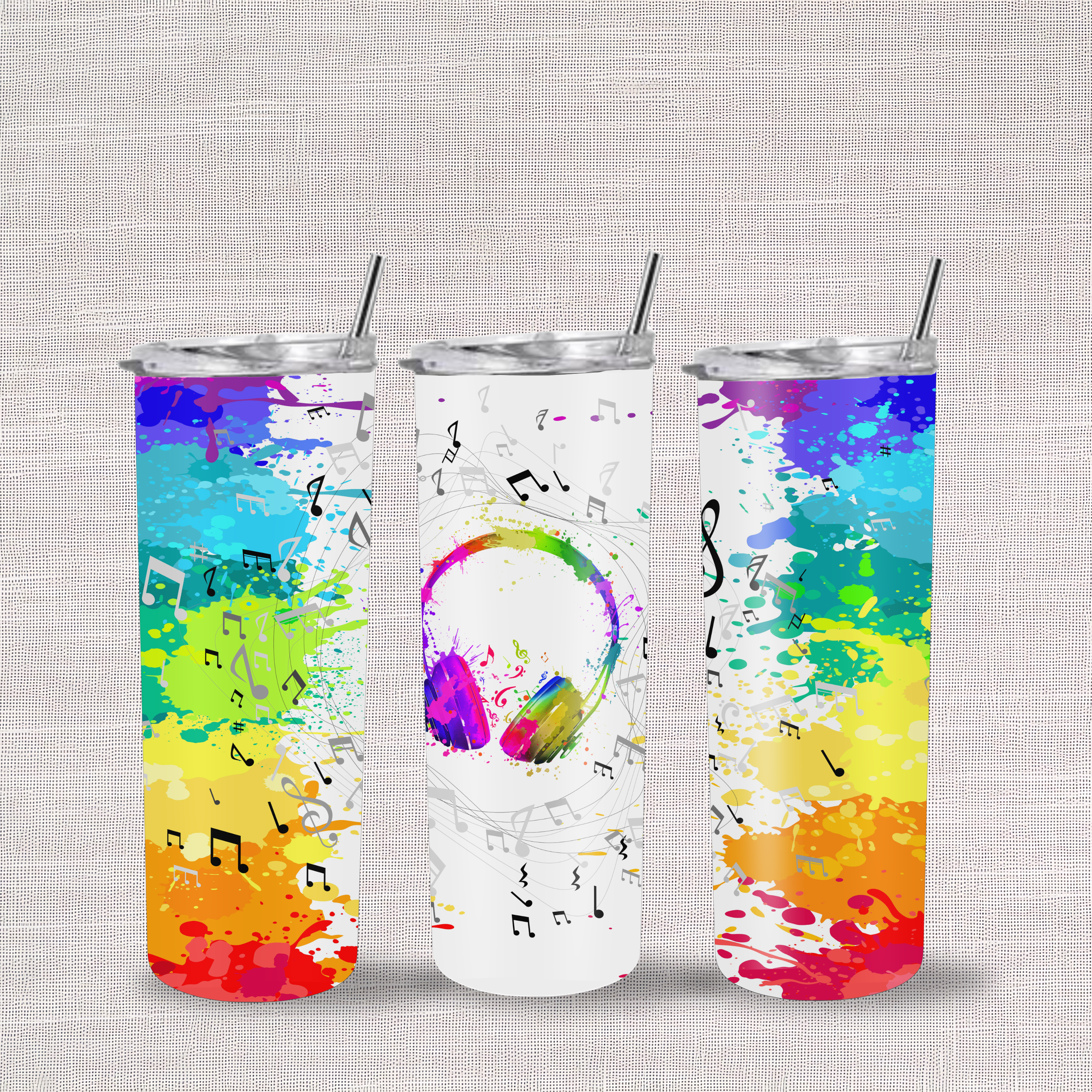 Colourful Music 20oz Stainless Steel Skinny Tumbler