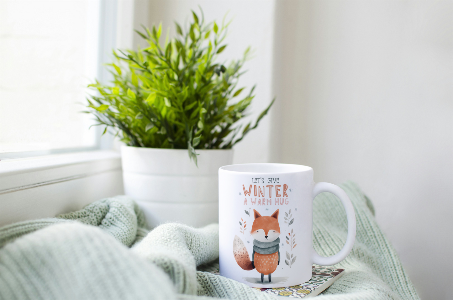 Lets Give Winter a Warm Hug Mug or Travel Mug