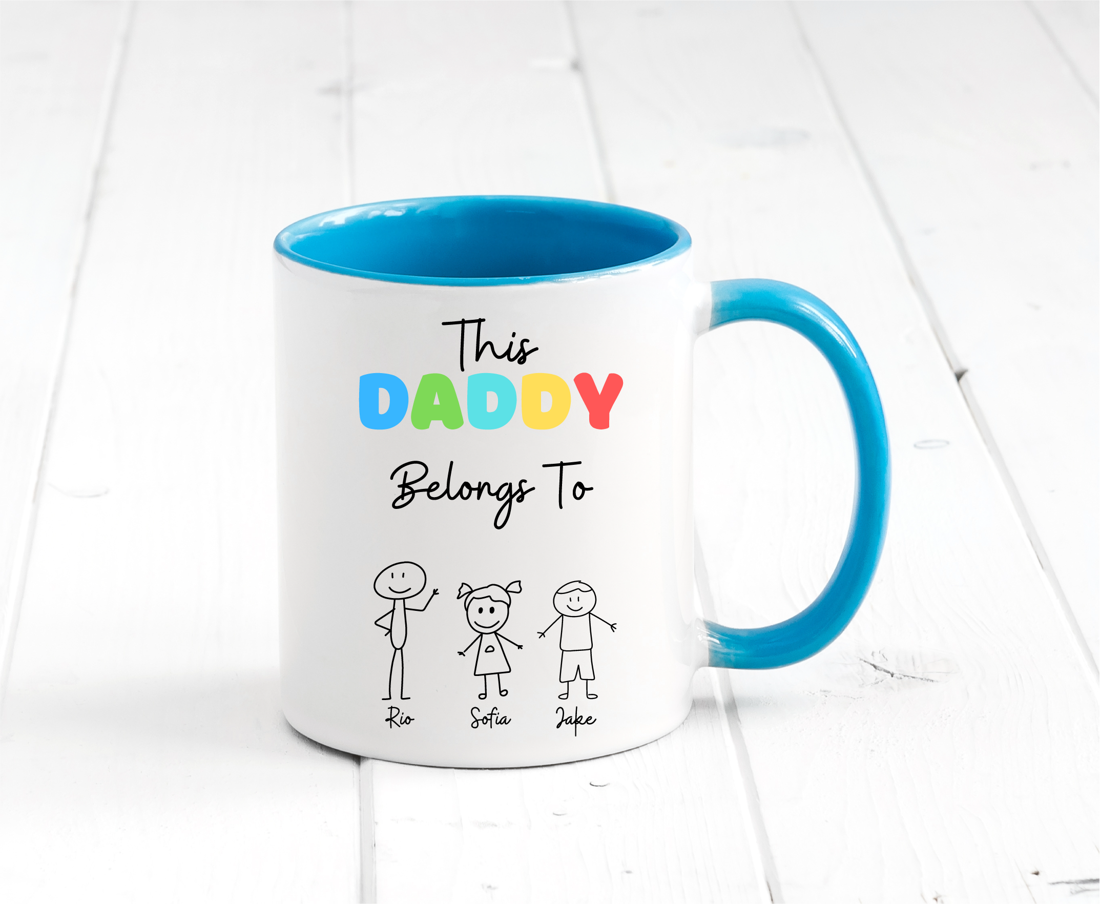 Personalised Stick Figure Mug - Plus Coaster Option
