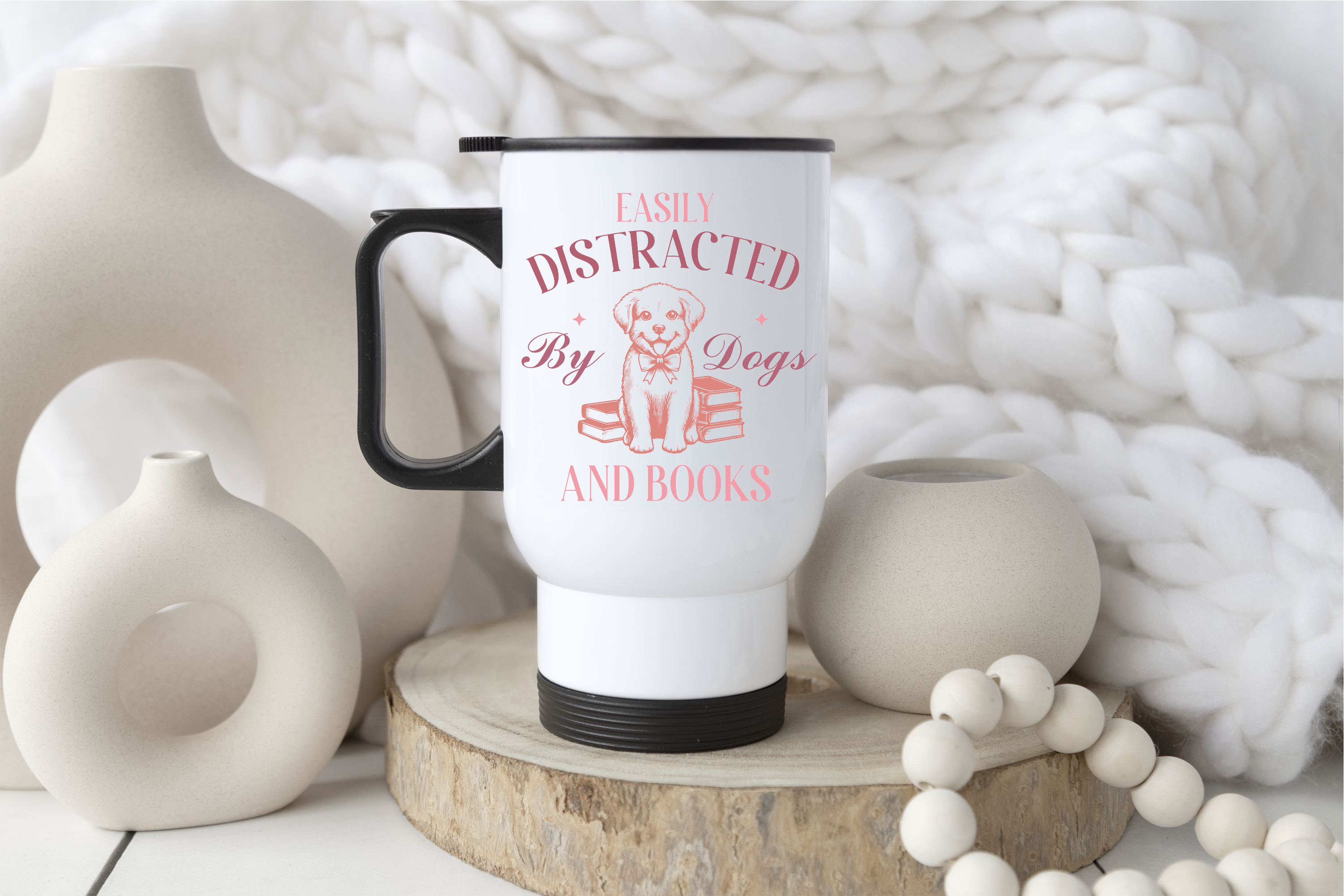 Distracted By Dogs & Books Mug or Travel Mug