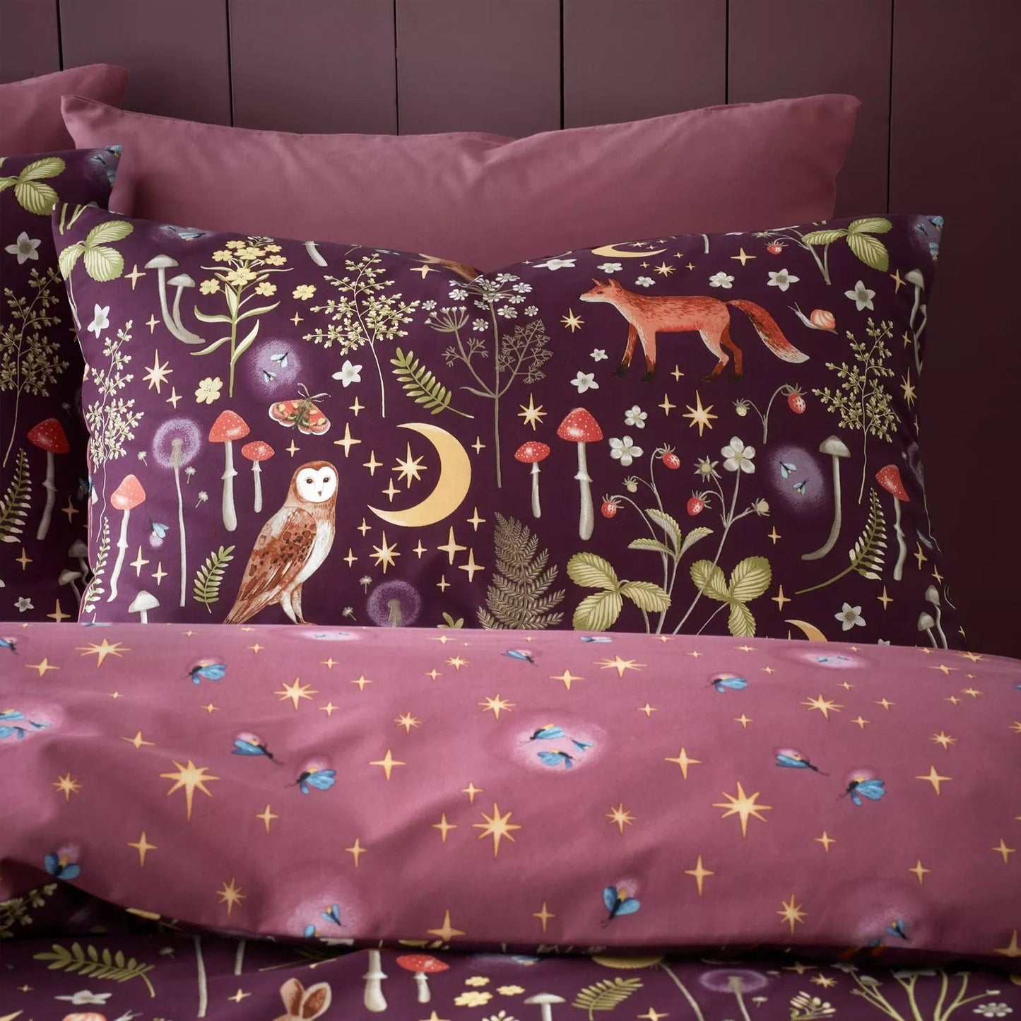 Enchanted Twilight Duvet Cover Set by Catherine Lansfield - in Plum