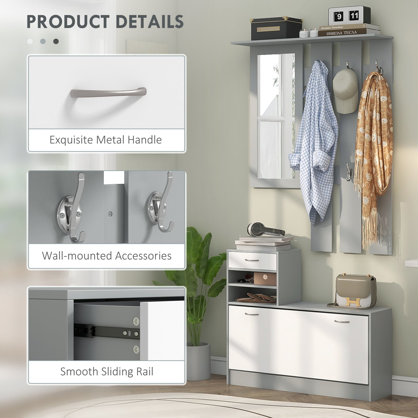 Three-in-One Hallway Storage Set - 3 Colour Options