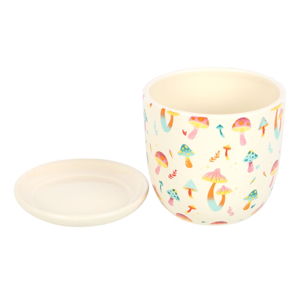 Funky Fungi Mushroom Print Plant Pot