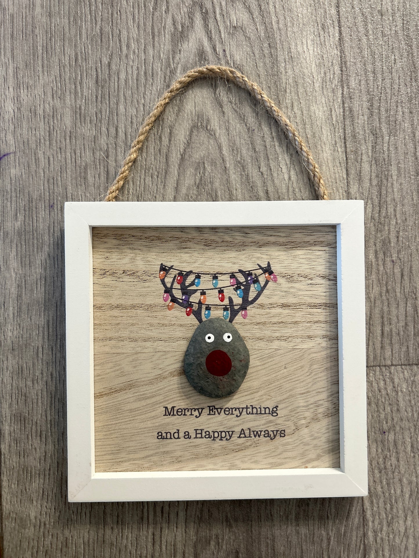 "Merry Everything & A Happy Always" Pebble Hanging Plaque