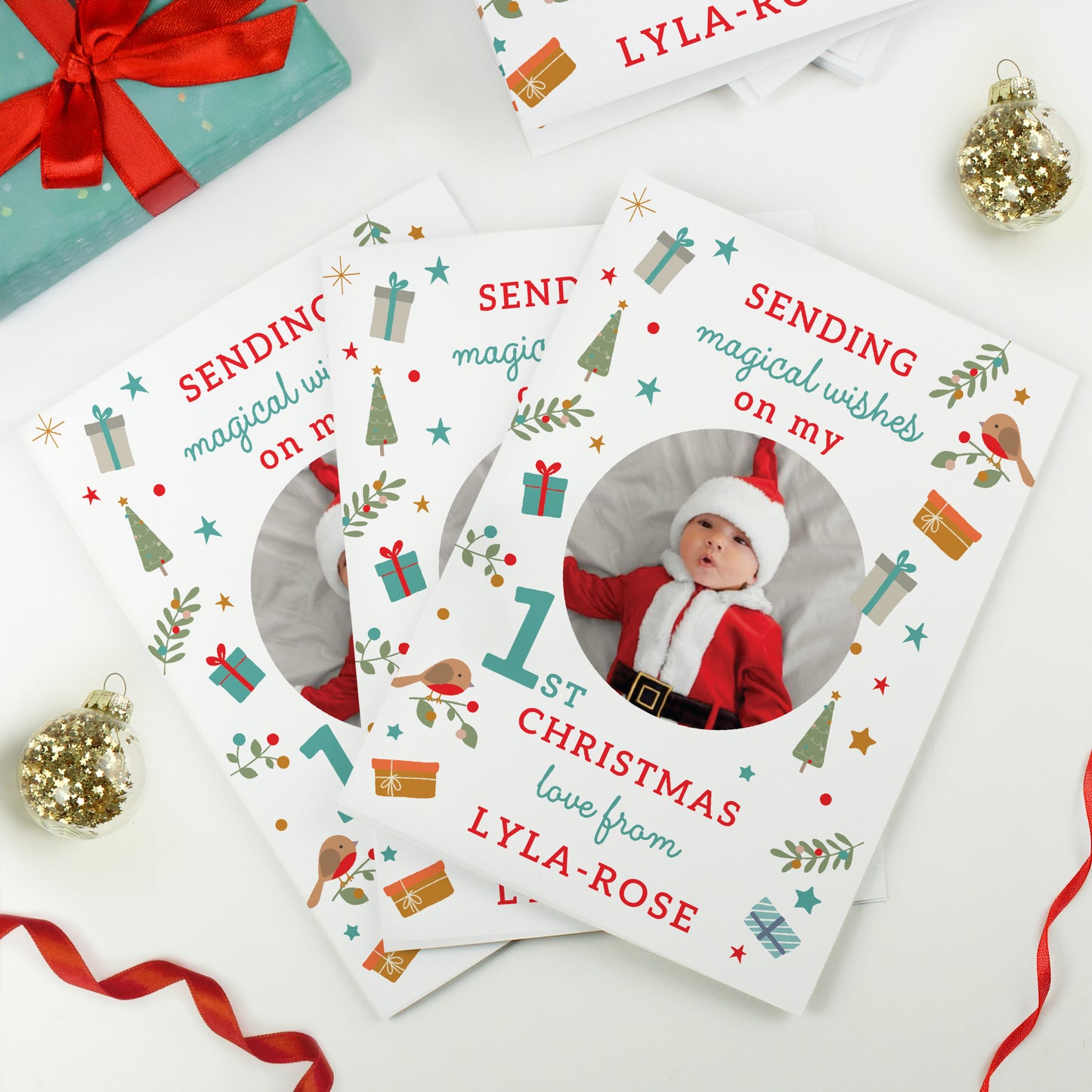 Personalised My 1st Christmas Photo Upload Pack of 10 Cards