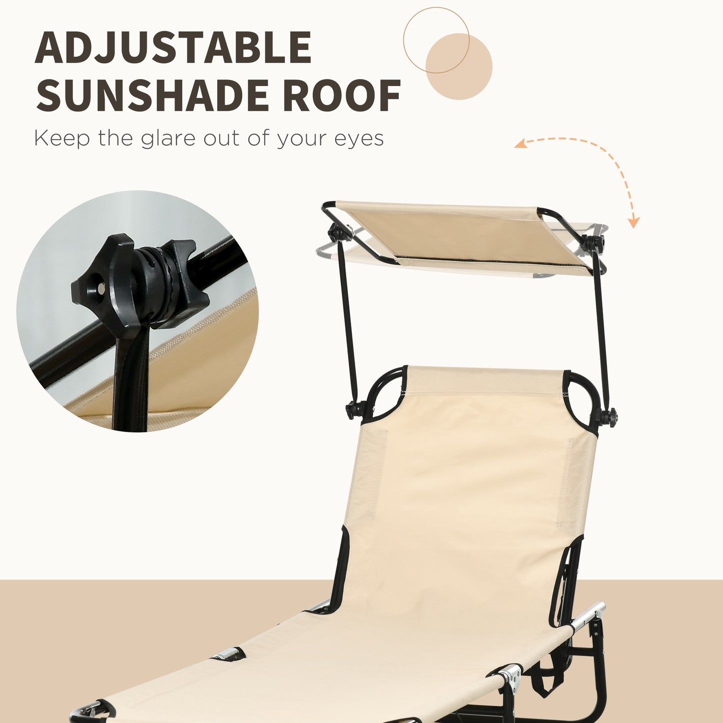 2 Piece Folding Sun Loungers with Canopy