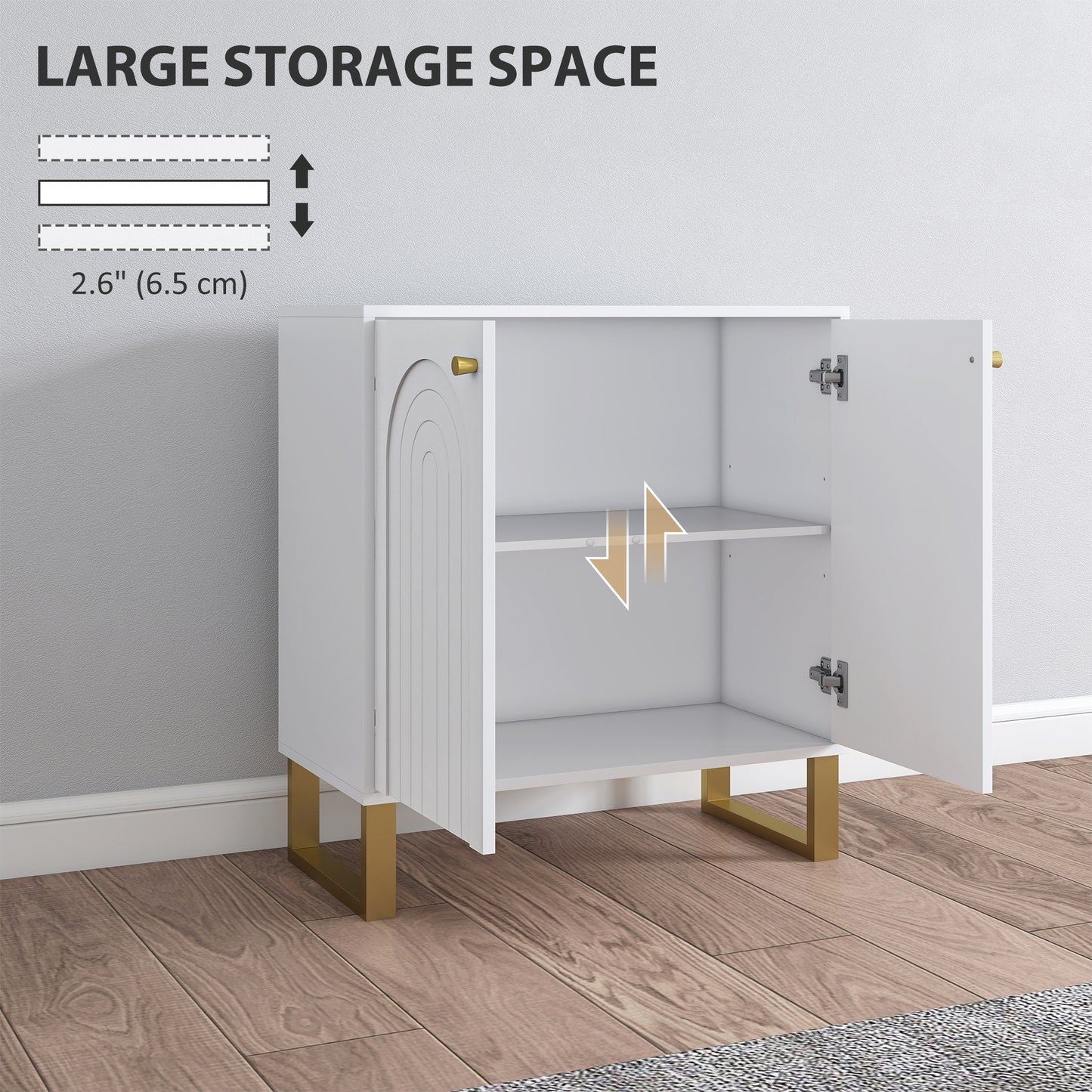 2-Door Sideboard Storage Cabinet - White