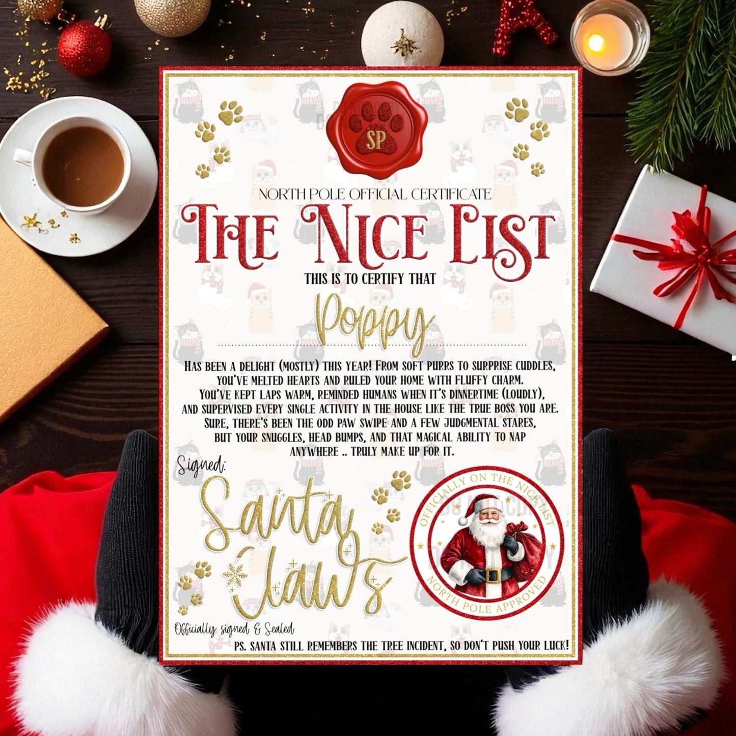 Santa Paws/Claws - Naughty and Nice Lists & Treat Boxes