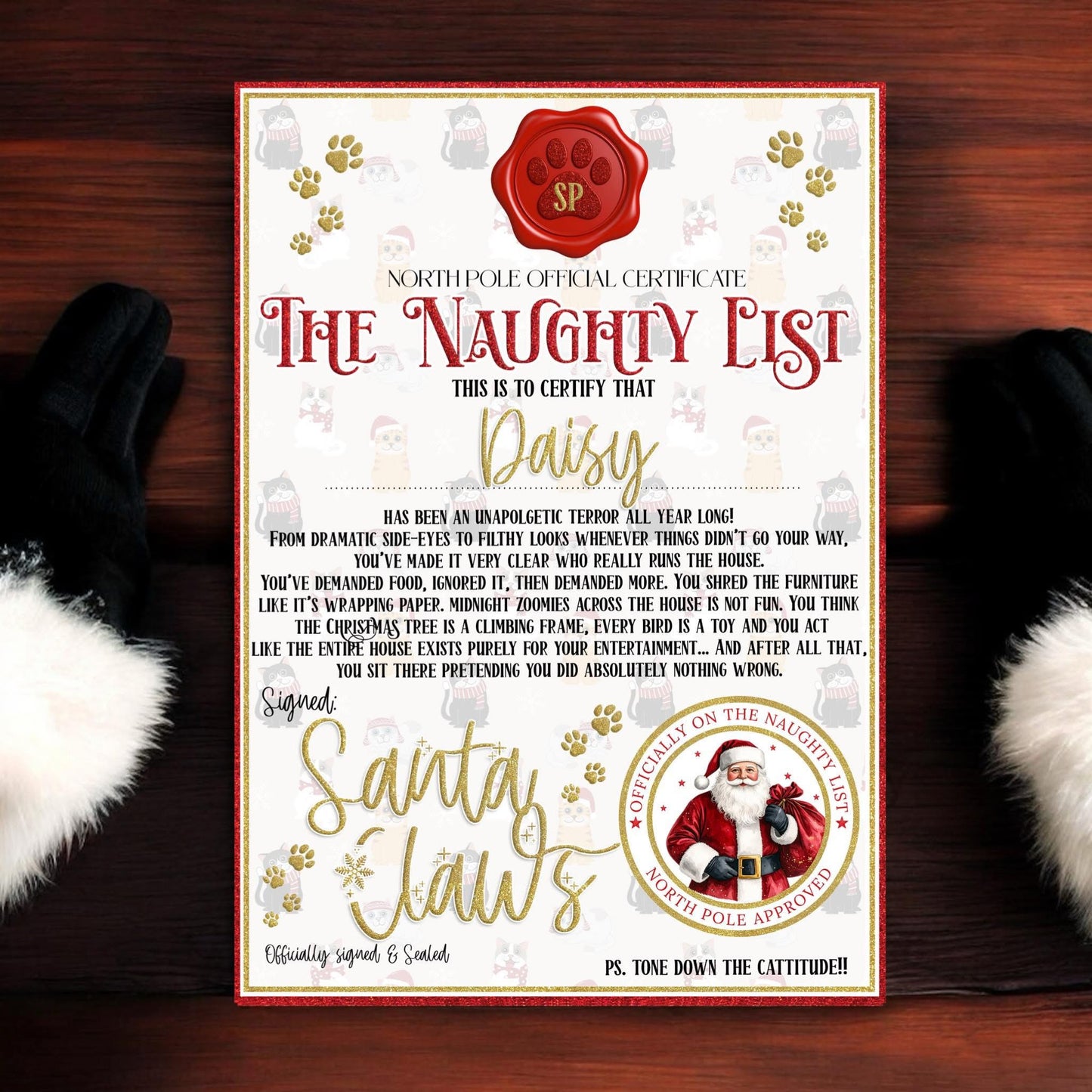 Santa Paws/Claws - Naughty and Nice Lists & Treat Boxes