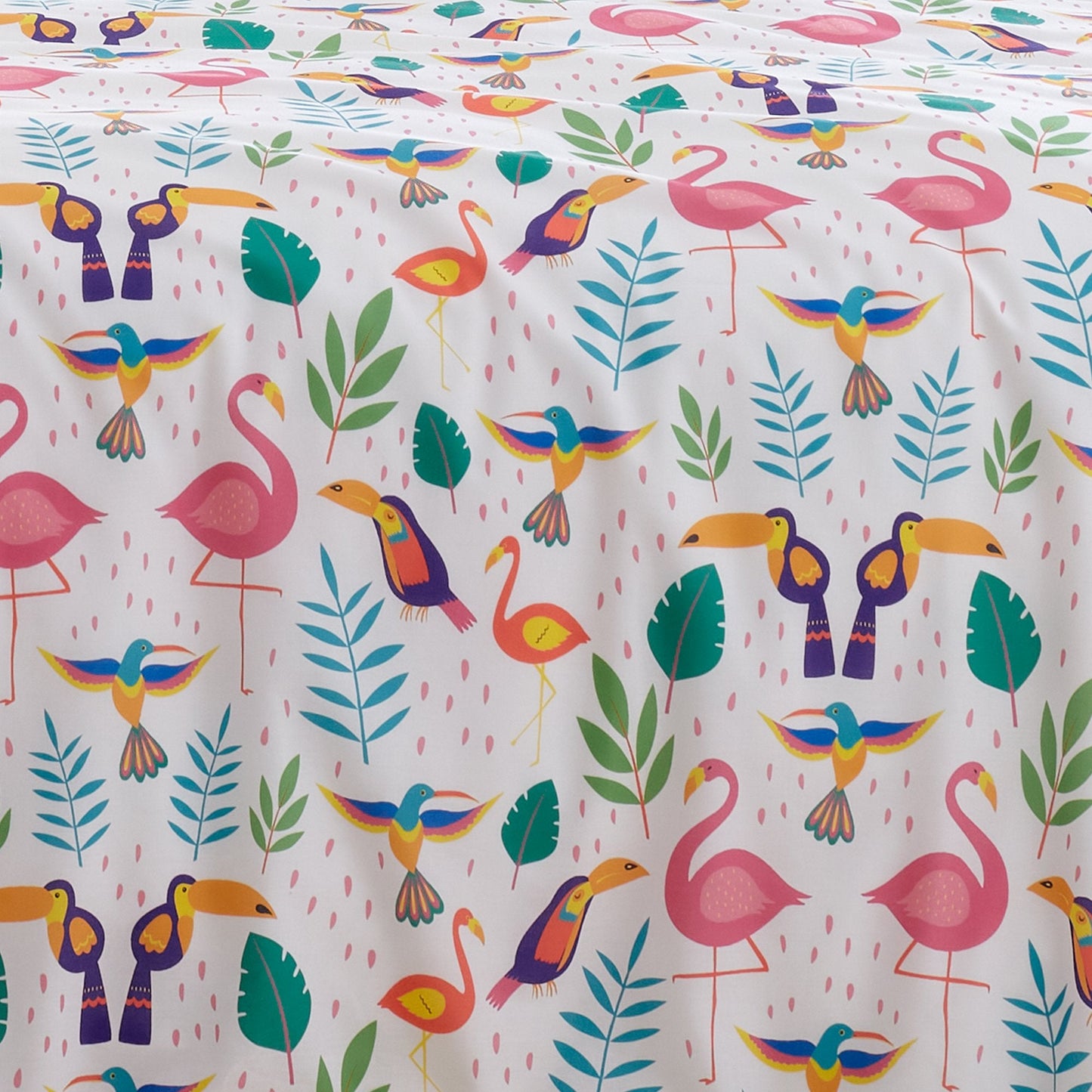 Duvet Cover Set Tropical Flamingo in Pink