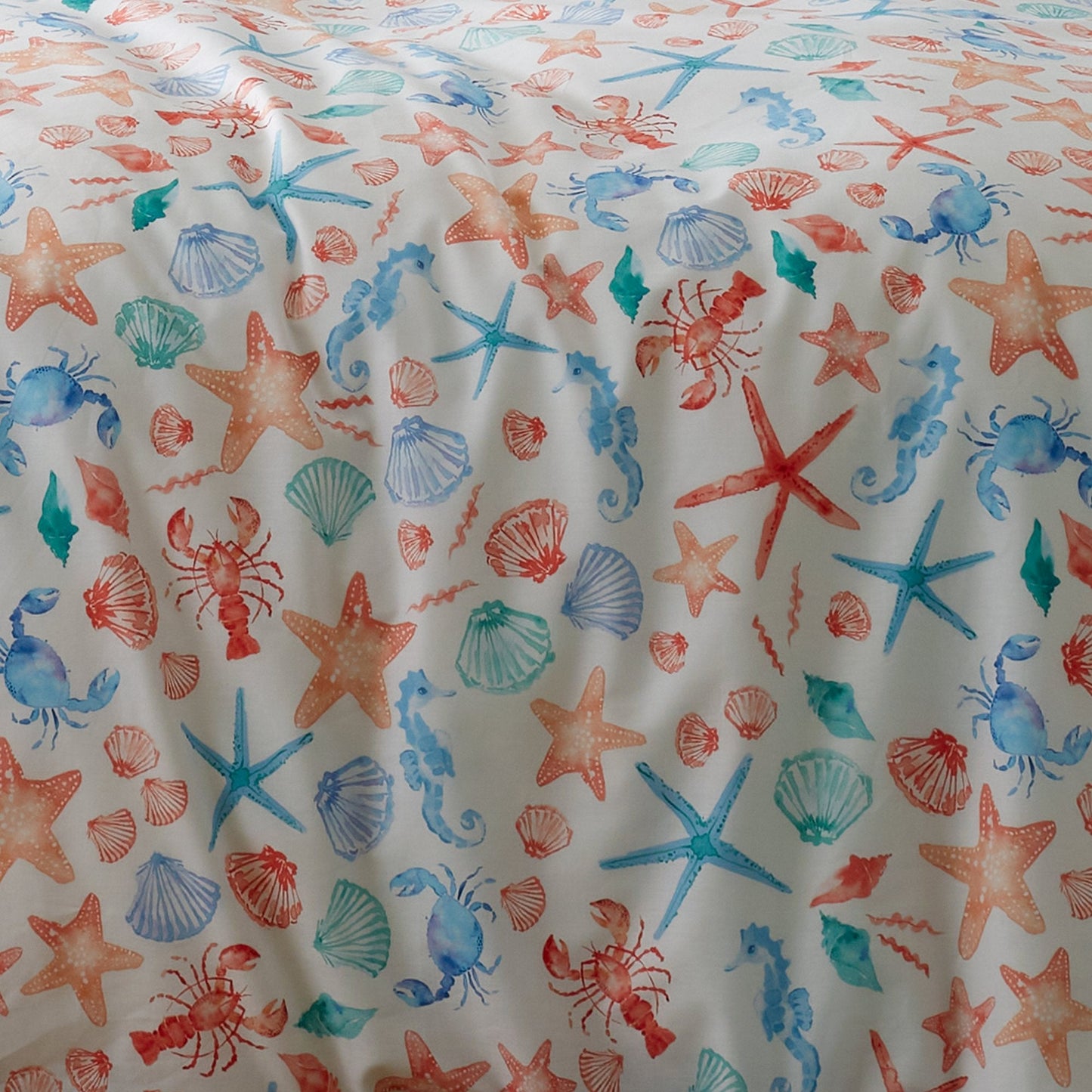 Duvet Cover Set Coastal Bay in Coral/Camel
