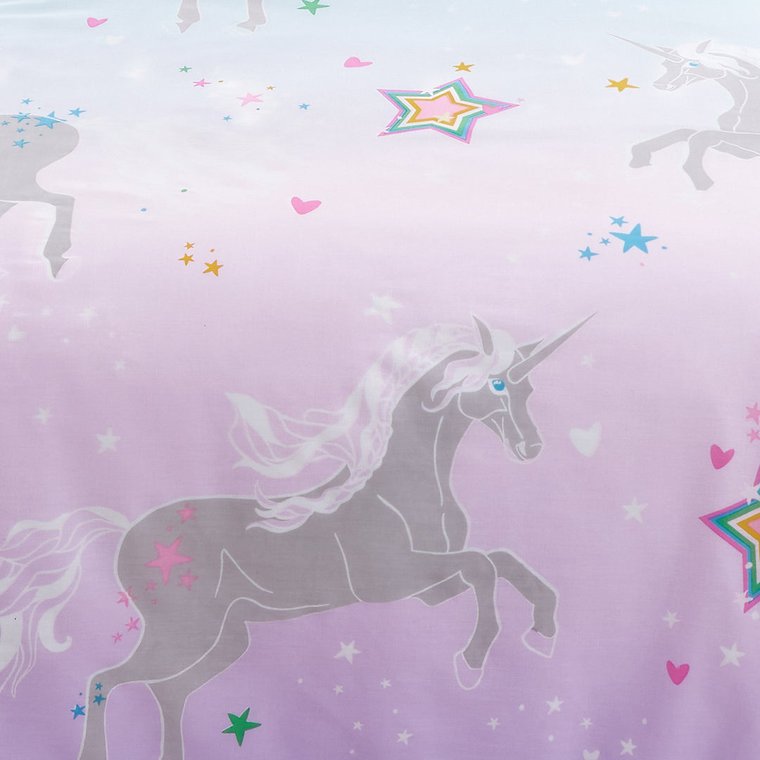 Duvet Cover Set Ombre Unicorn in Lilac