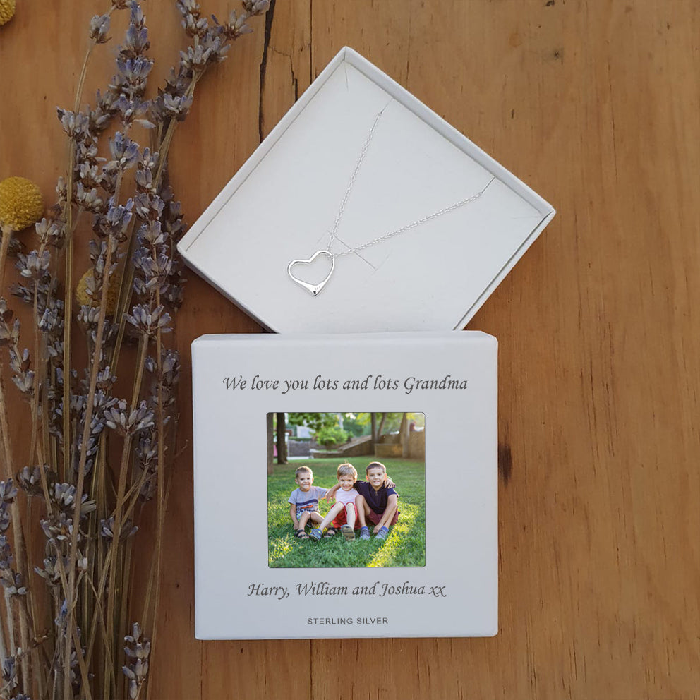Personalised Photo Upload Heart Pendant - Sterling Silver