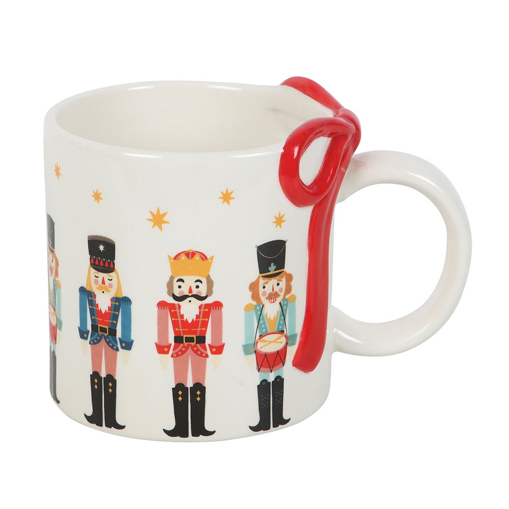 Nutcracker Print Mug with Bow