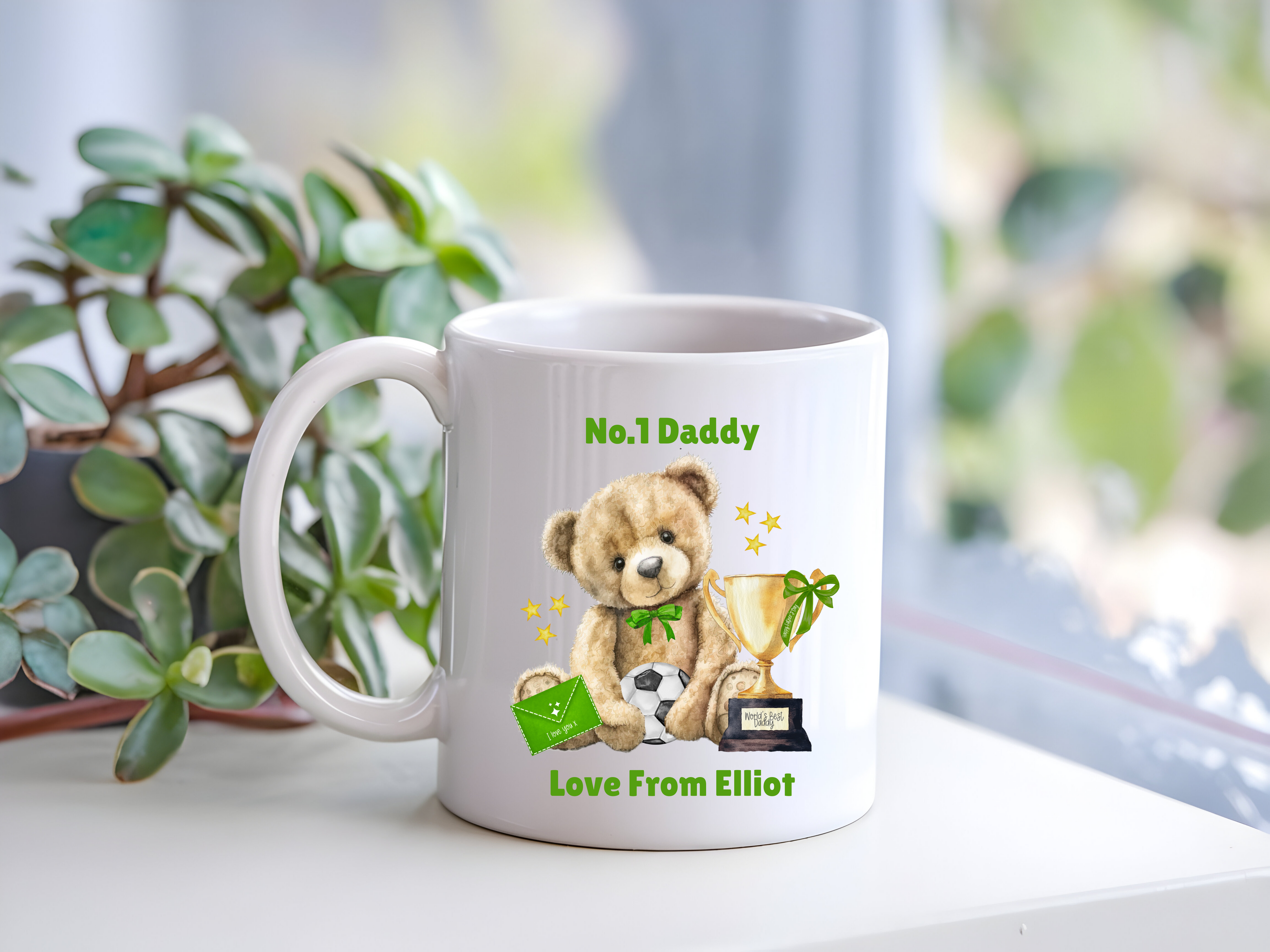 No.1 Fathers Day Mug - Football Bear
