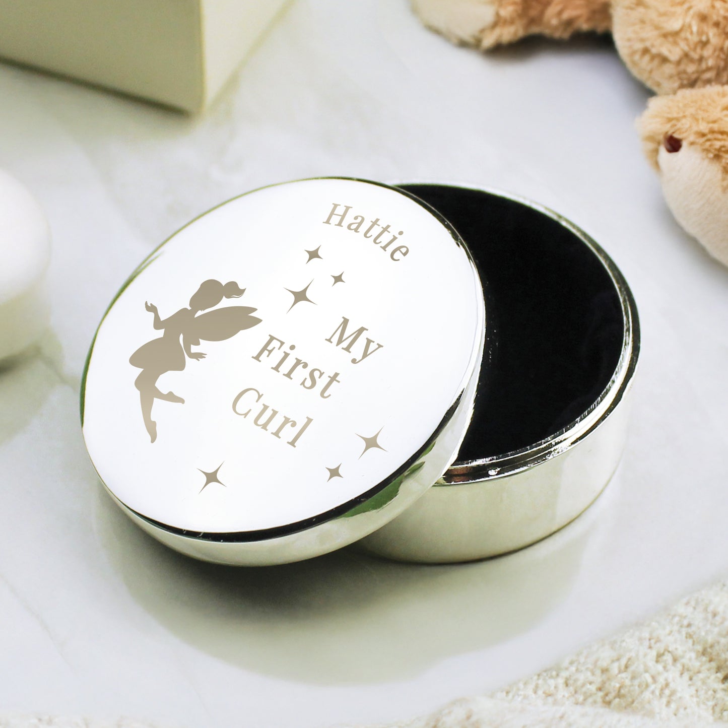Personalised Fairy Princess First Curl Trinket Box