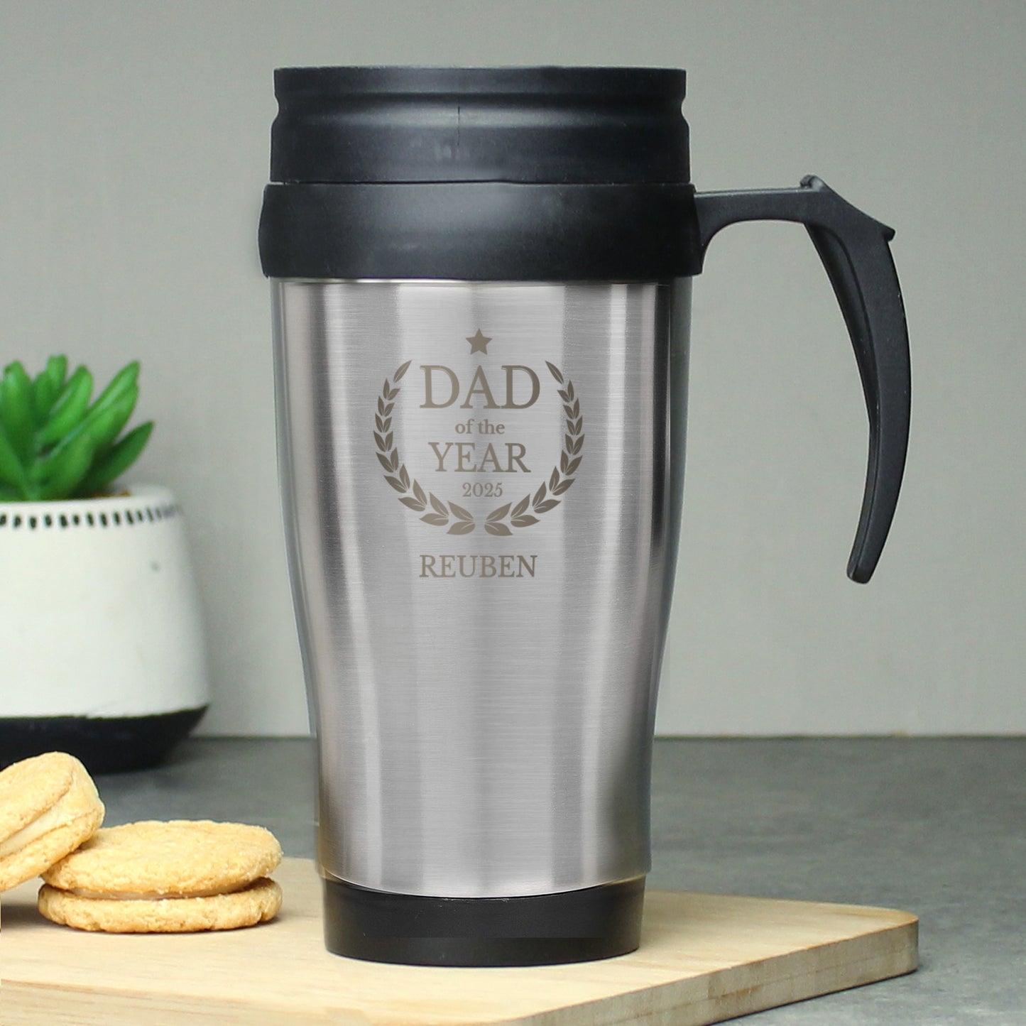 Personalised Dad of The Year Travel Mug