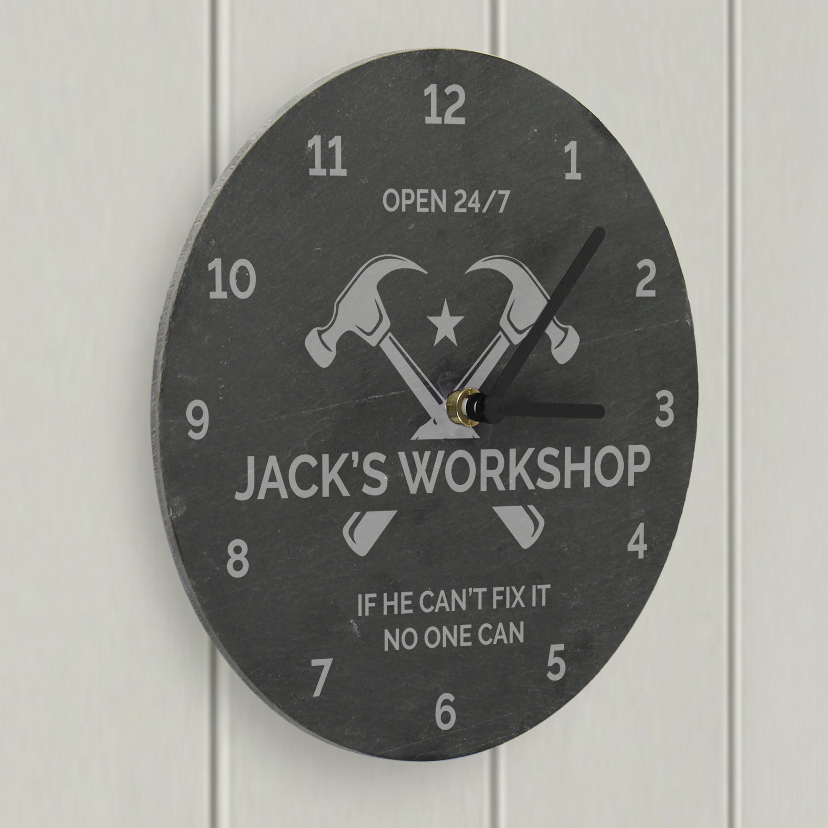 Personalised Tools Slate Clock