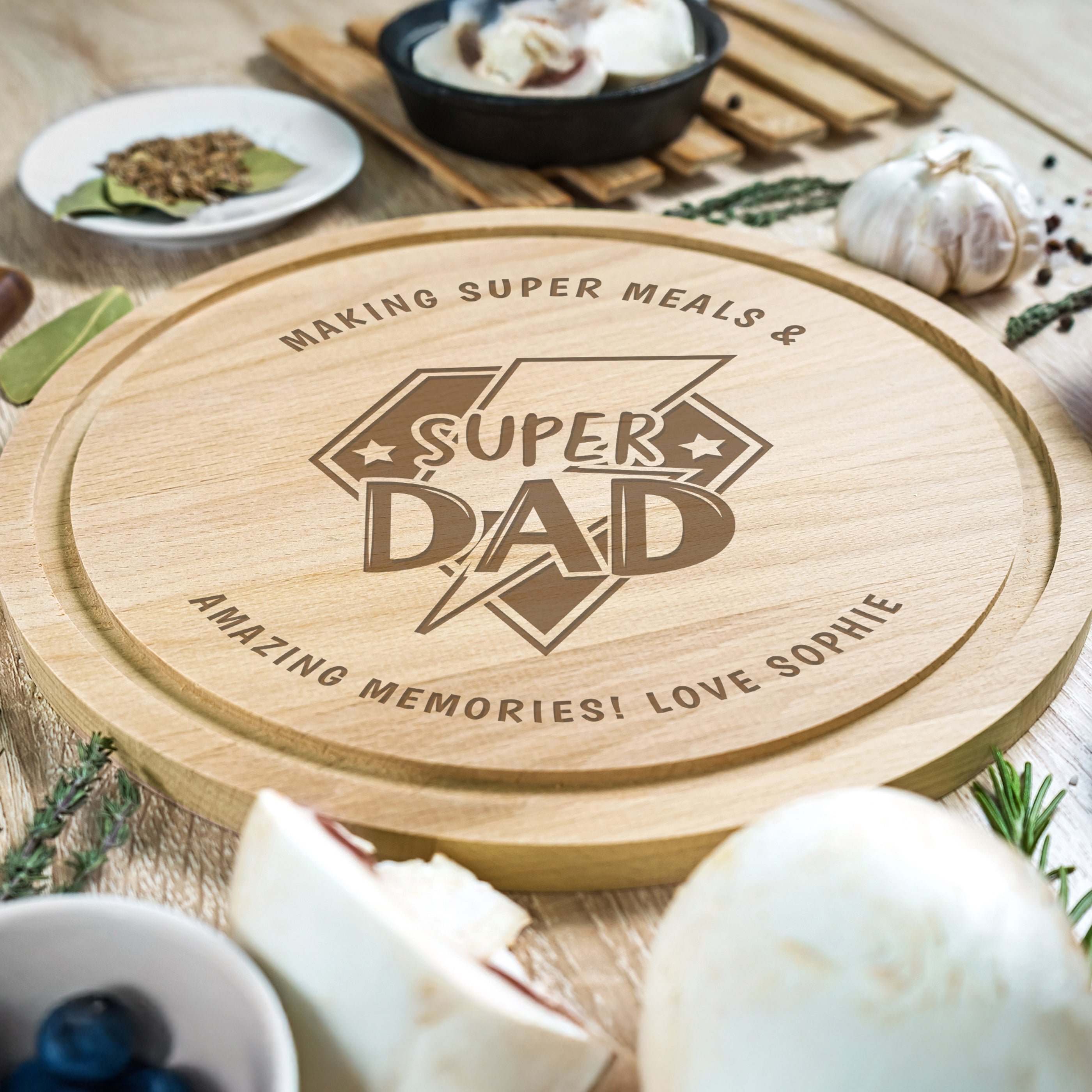 Personalised Super Dad Chopping Board