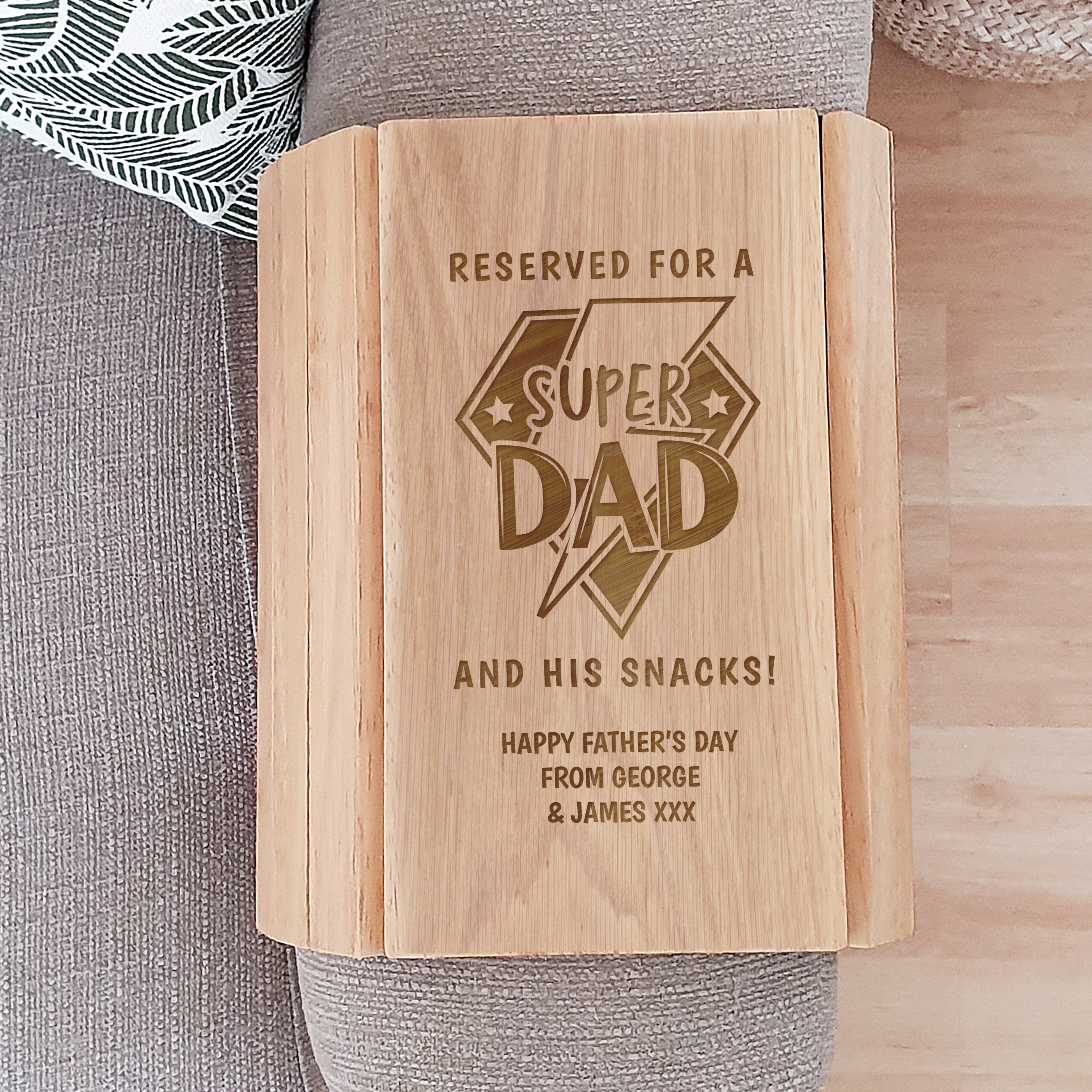 Personalised Super Dad Sofa Tray