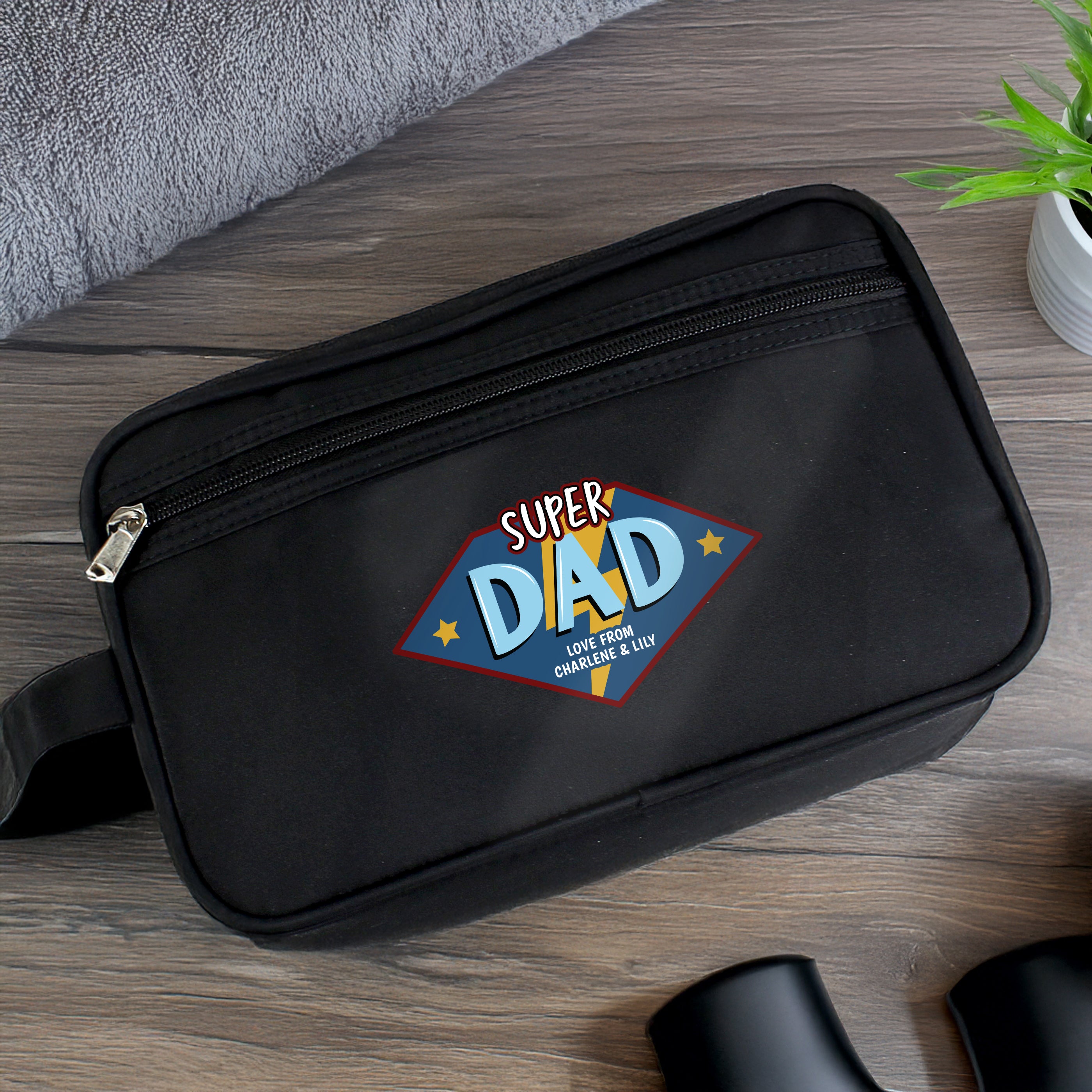Personalised Super Dad Toiletry Bag