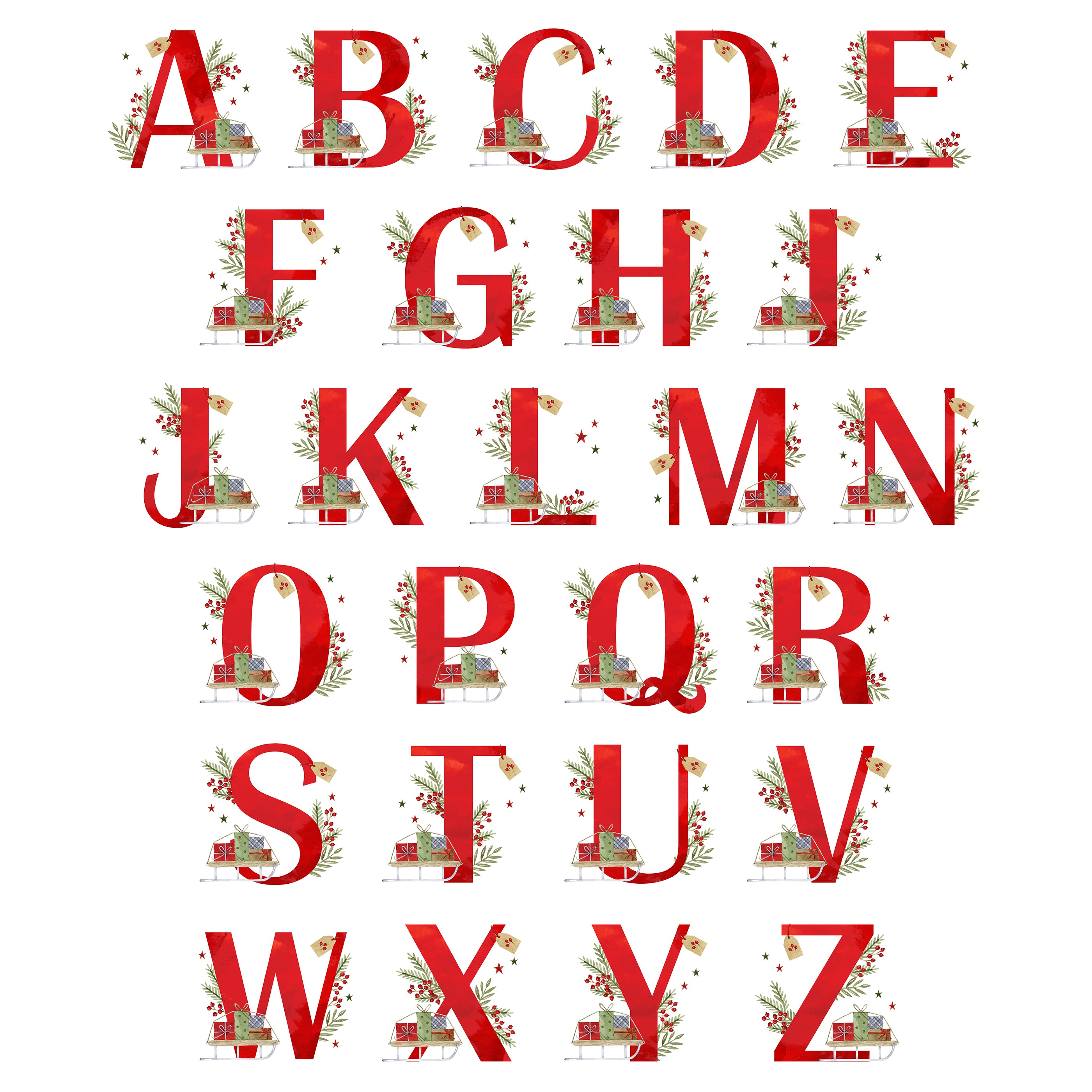 Personalised Christmas Initial Mug