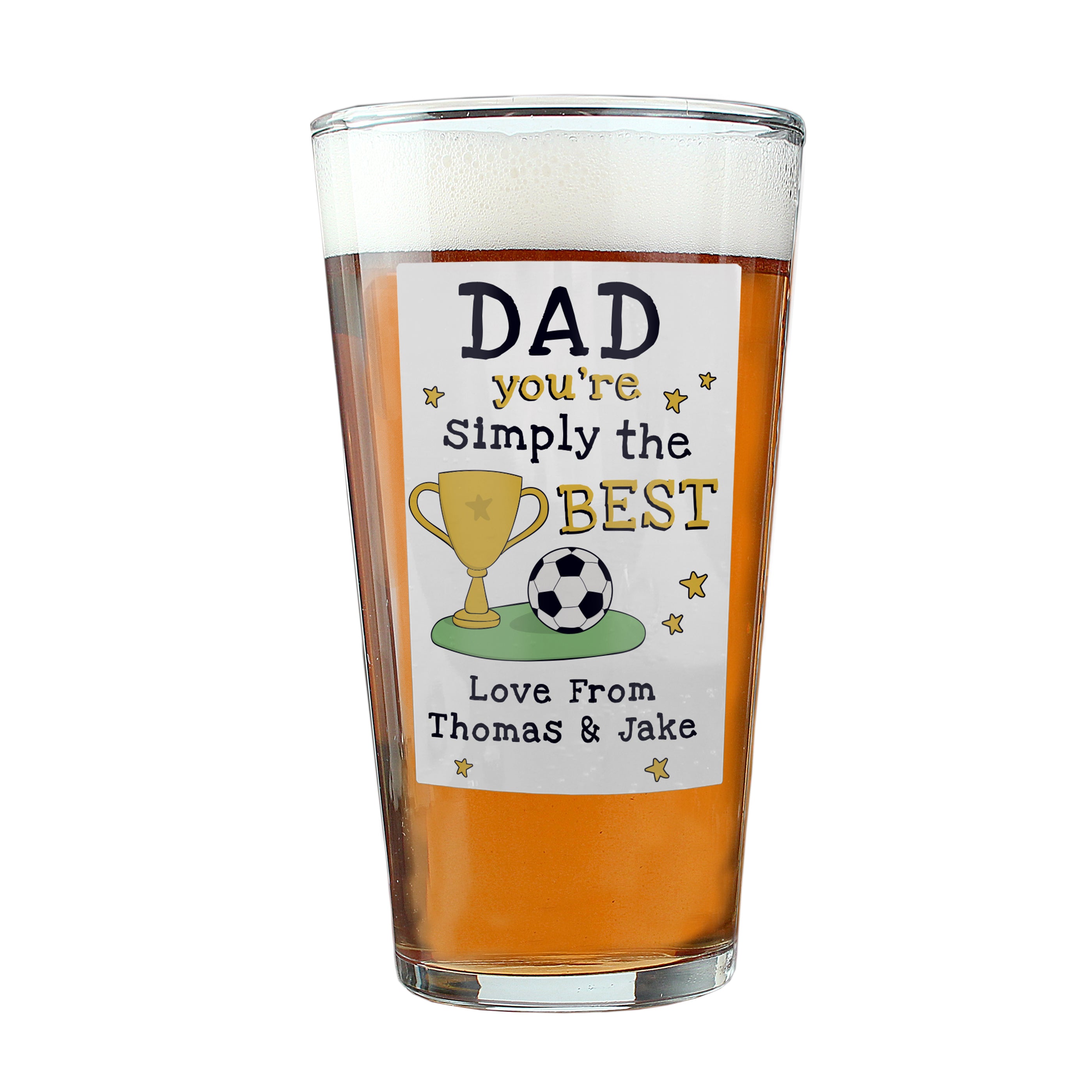 Personalised Simply The Best Beer Glass