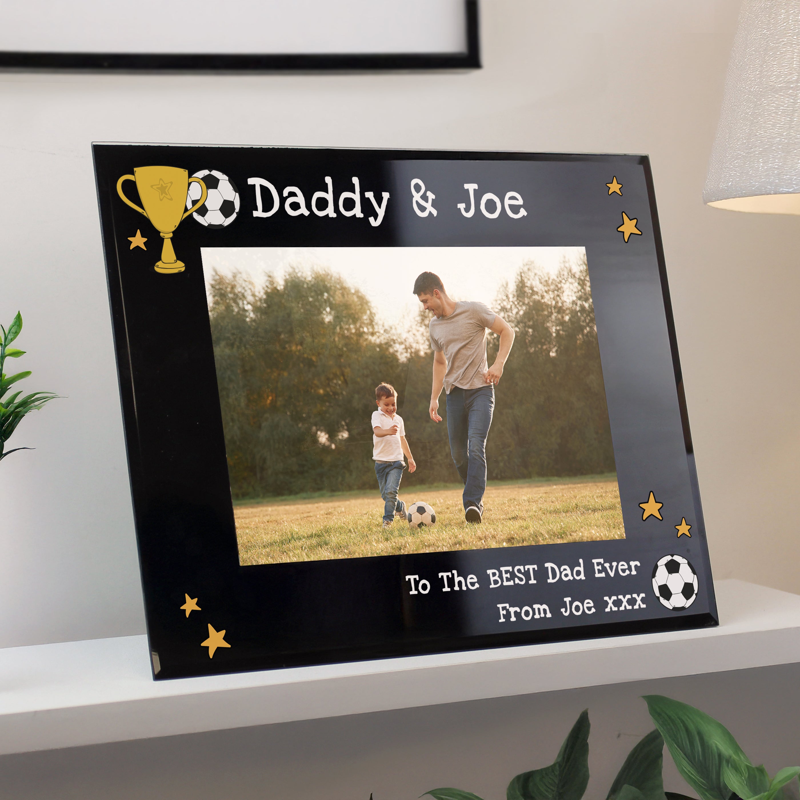 Personalised Simply The Best 5x7 Landscape Black Glass Photo Frame