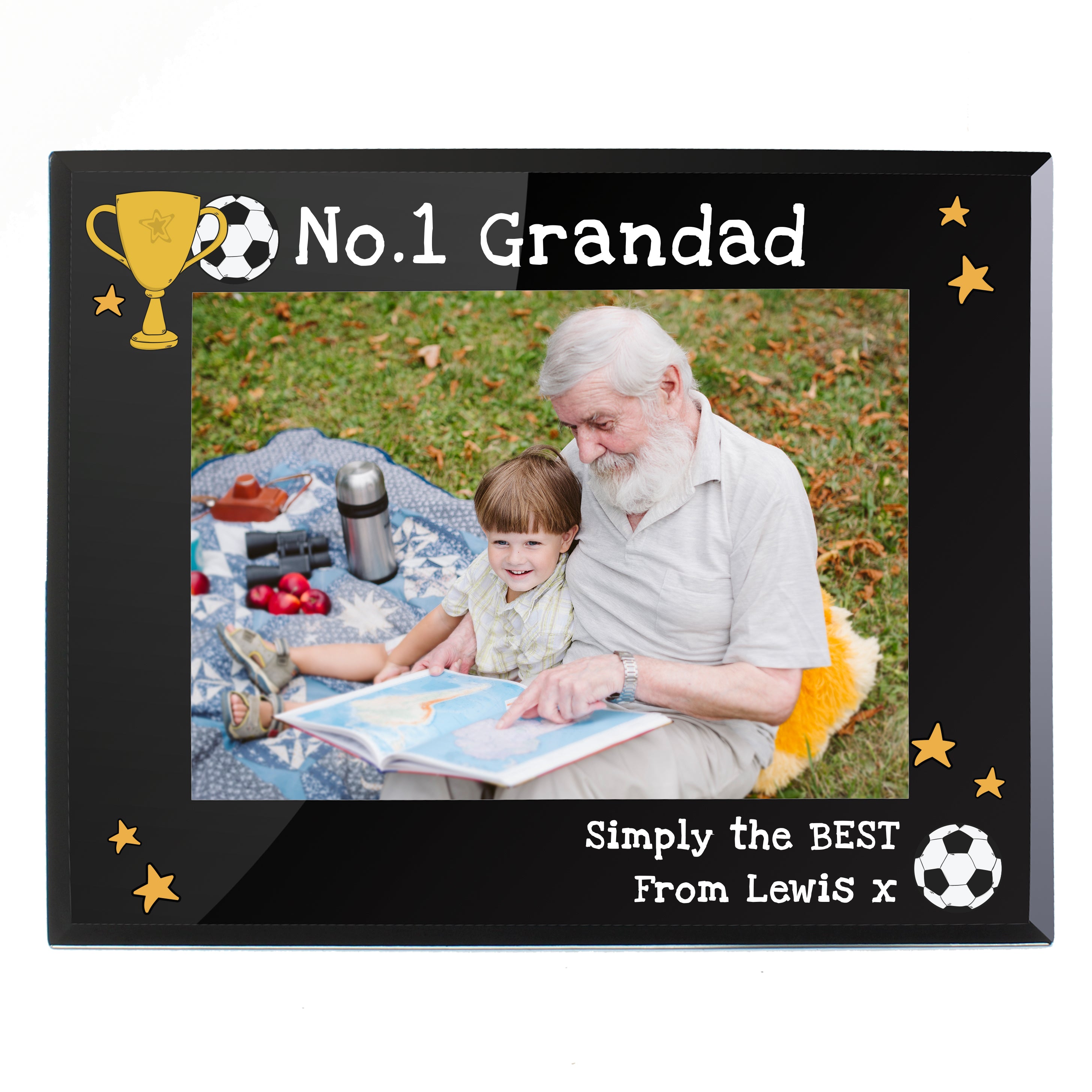 Personalised Simply The Best 5x7 Landscape Black Glass Photo Frame