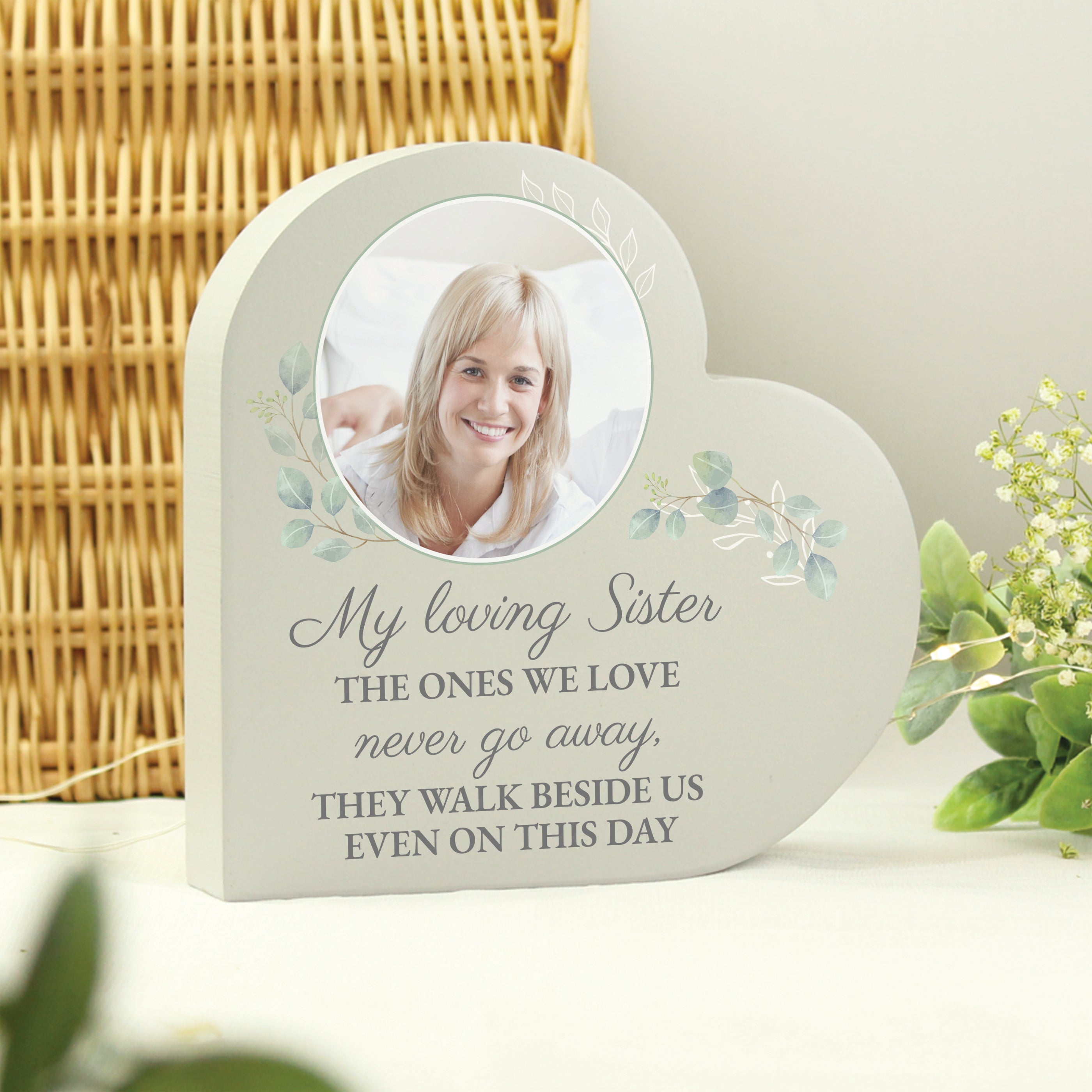 Personalised Photo Upload Wedding Memory Table Heart Ornament