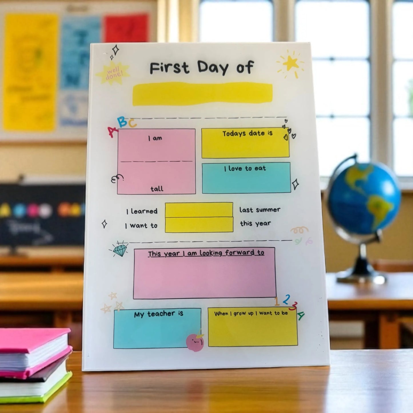 Back to School Board & Dry Wipe Pen - 2 Designs