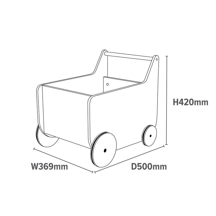 Toddler Wooden Push Along Walker - Cat and Dog
