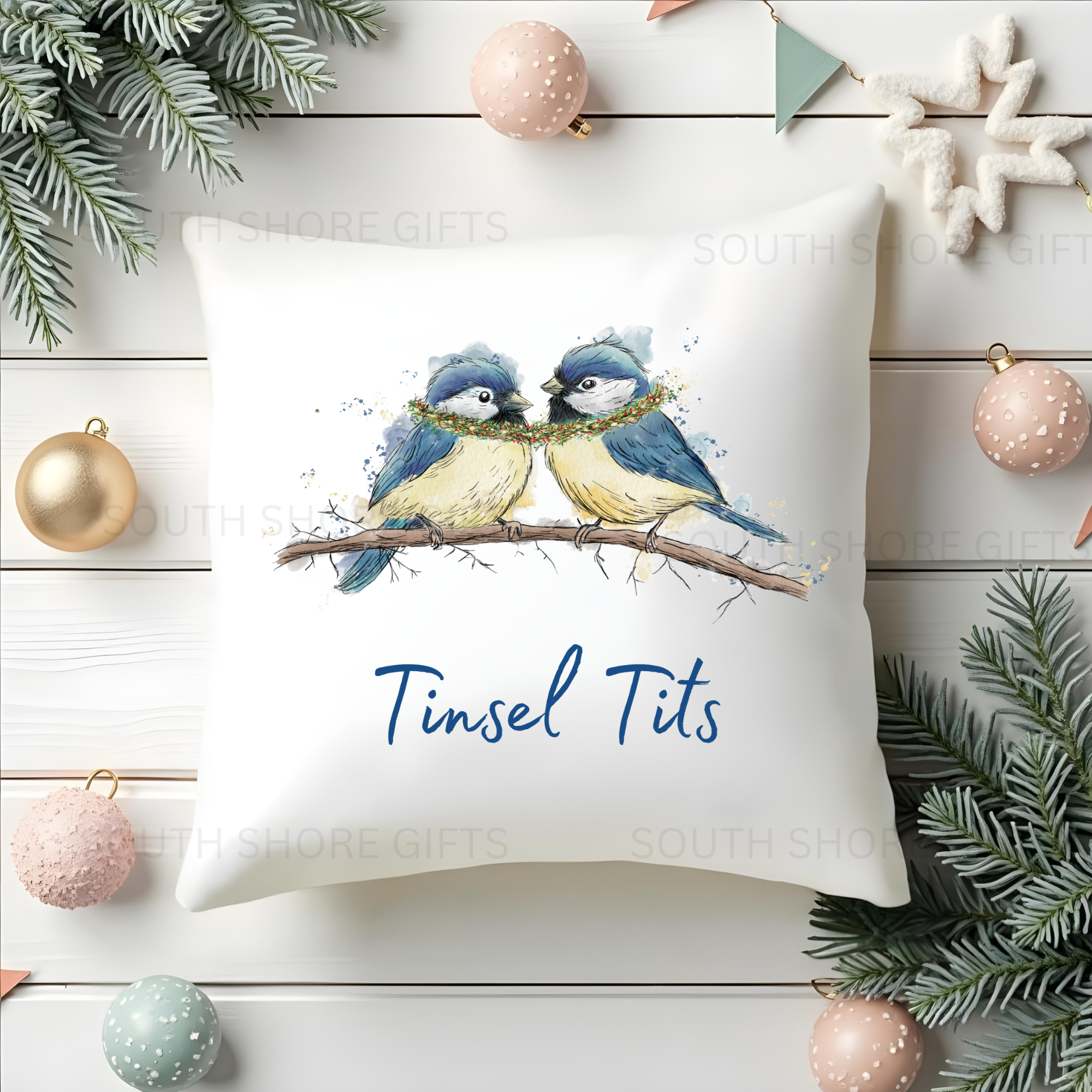 Tinsel Tits Cushion