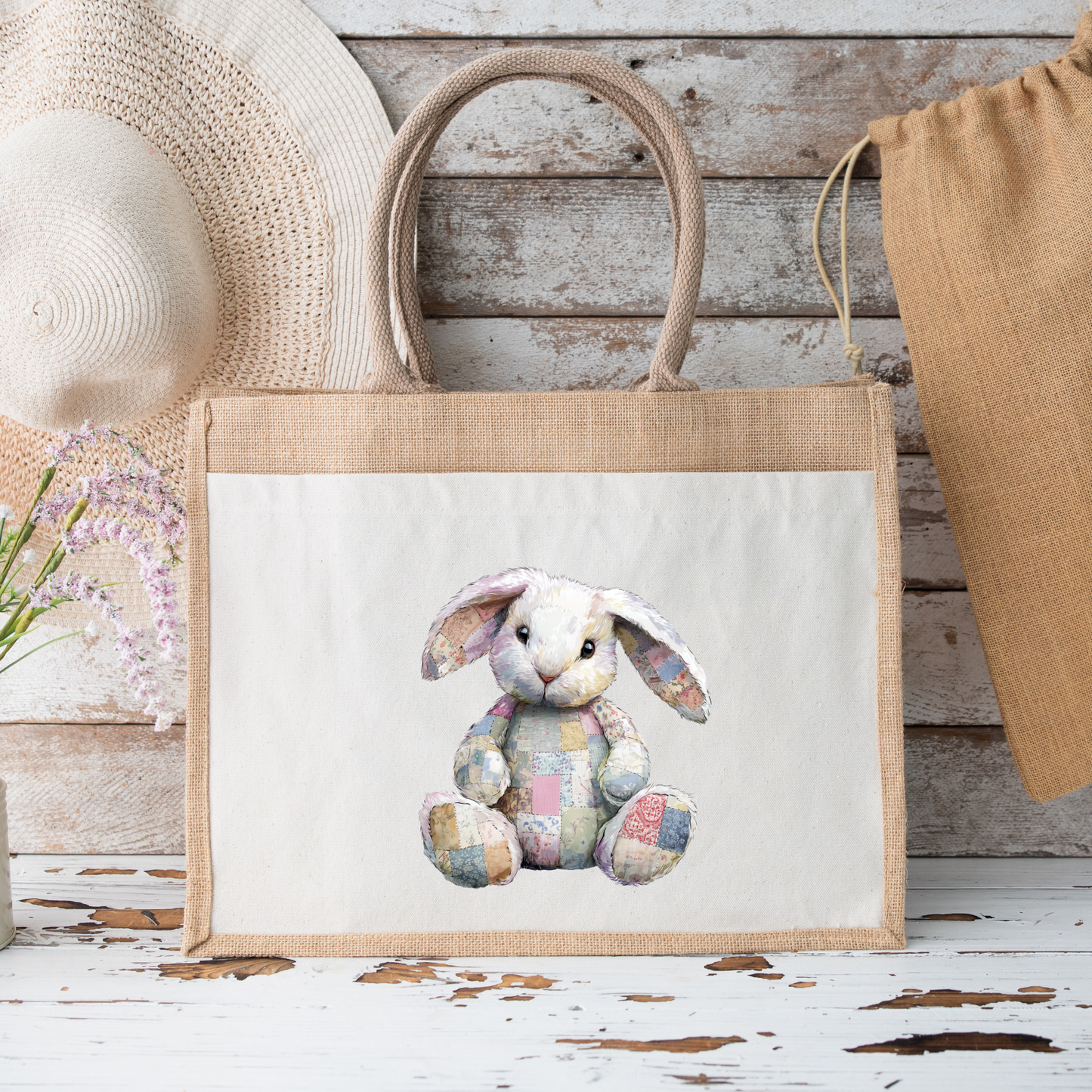 Patchwork Designs - Jute Bags - 3 Designs - 2 Sizes