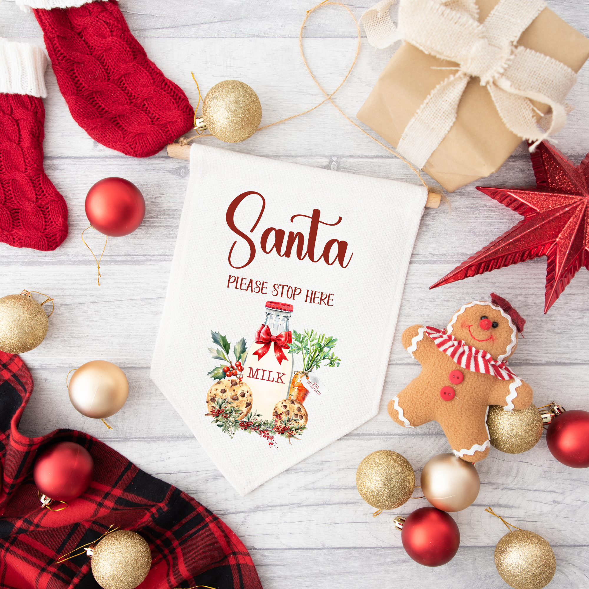 Santa Please Stop Here Milk & Cookies Pennants