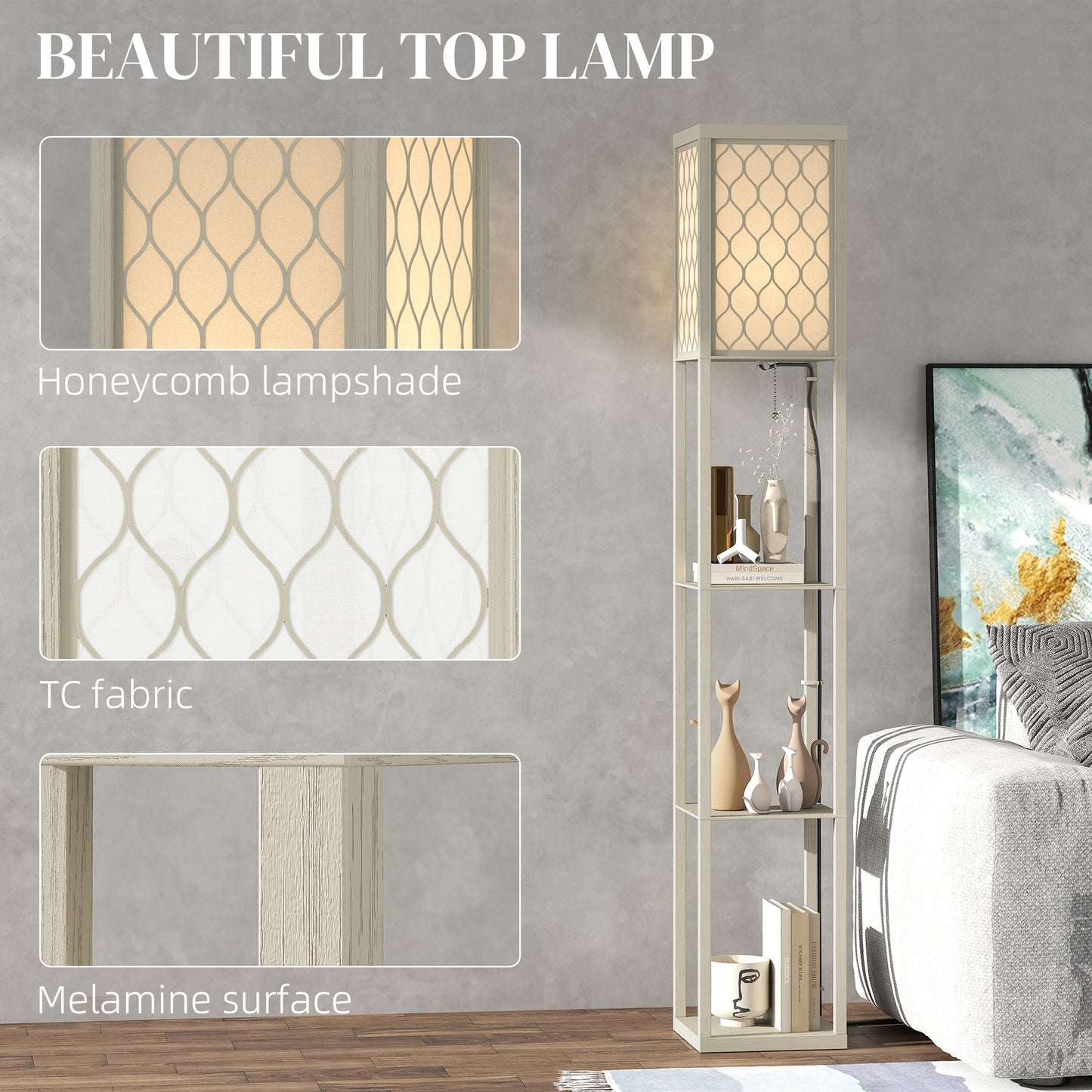 Three-Shelf Standing Lamp - 2 Options