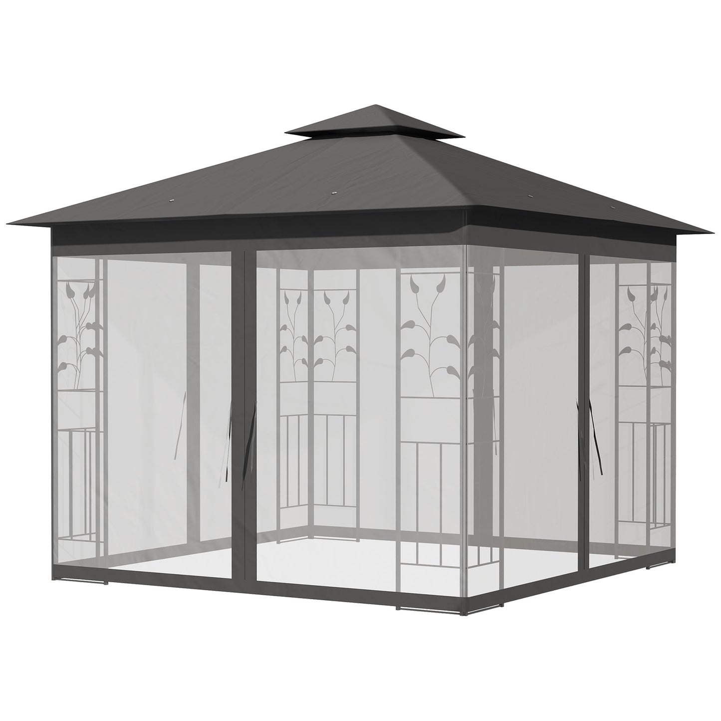 3 x 3(m) Steel Frame Double Roof Garden Gazebo - 3 Colour Options