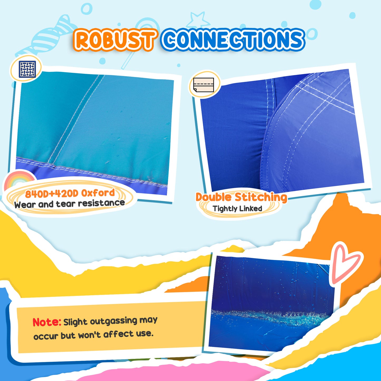 5 in 1 Bouncy Castle for Children with 550W Blower, Water Slide, Splash Pool, Jumping Area.
