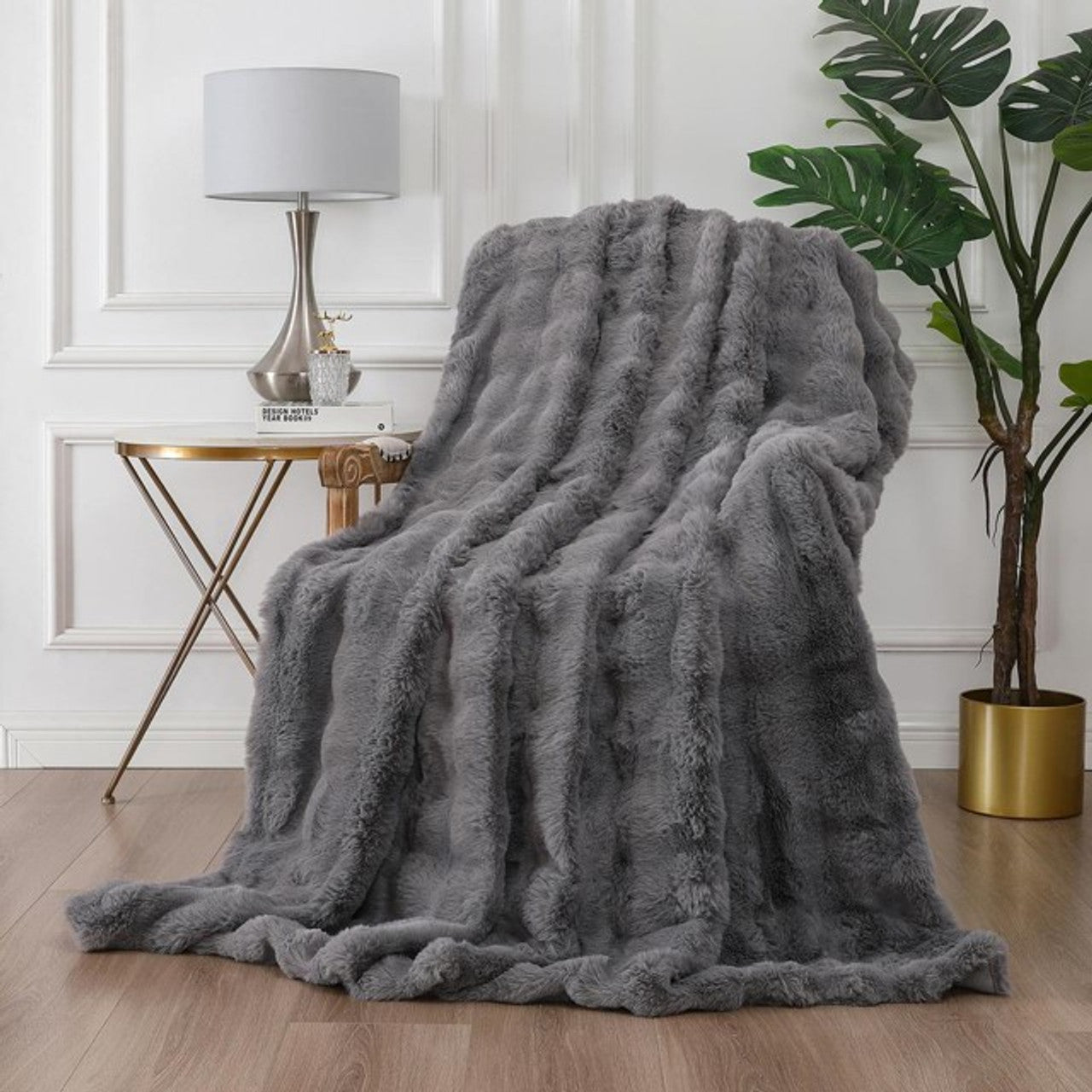 Luxury Faux Fur Bubble Blanket - 3 Colour Options