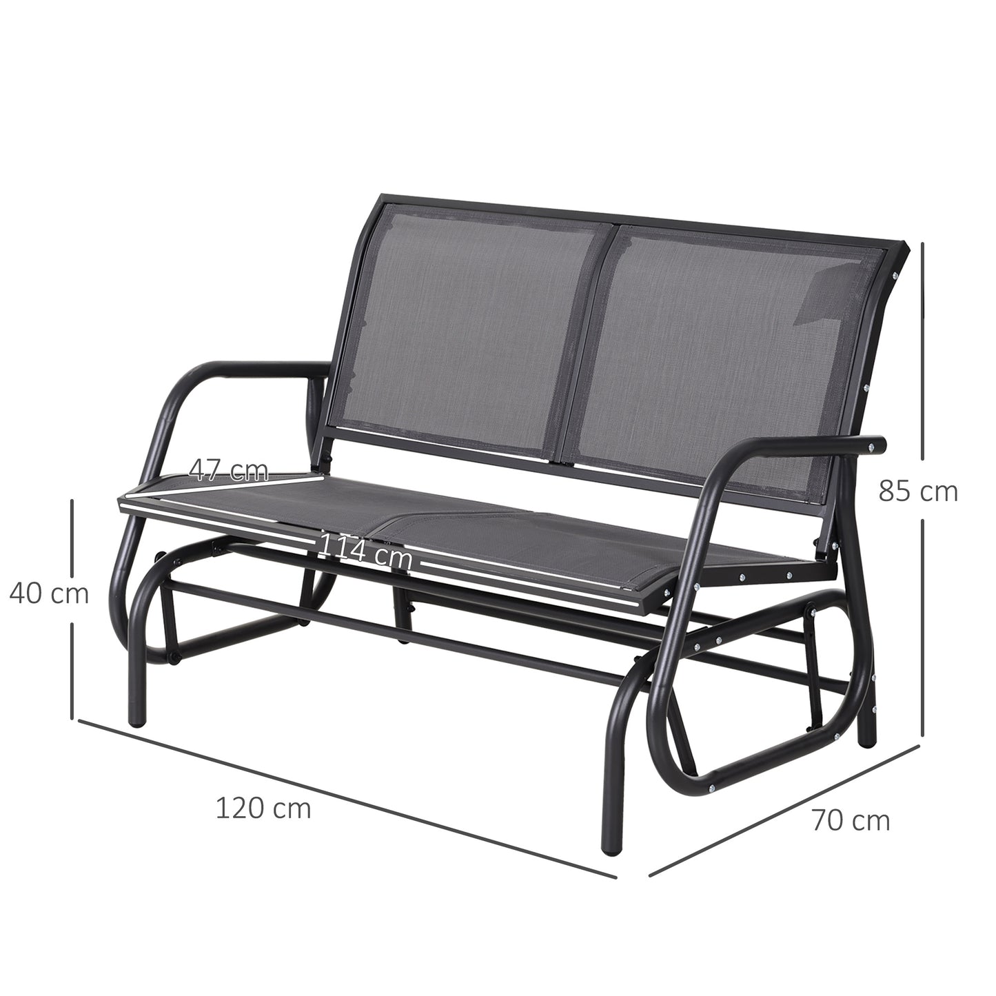 2-Person Outdoor Glider Bench Patio Double Swing Gliding Chair Loveseat