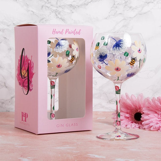 Busy Bees Gin Glass - Hand Painted